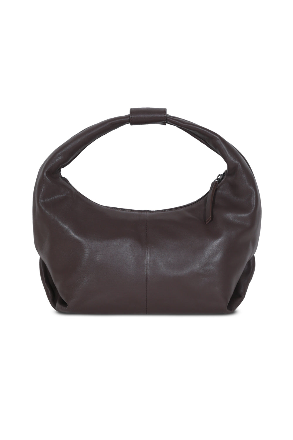 Round Hobo Coffe Leather Bag