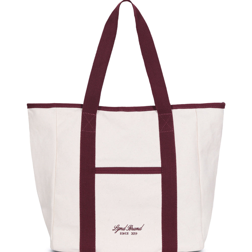 New Canvas Strap Tote Bag Burgundy