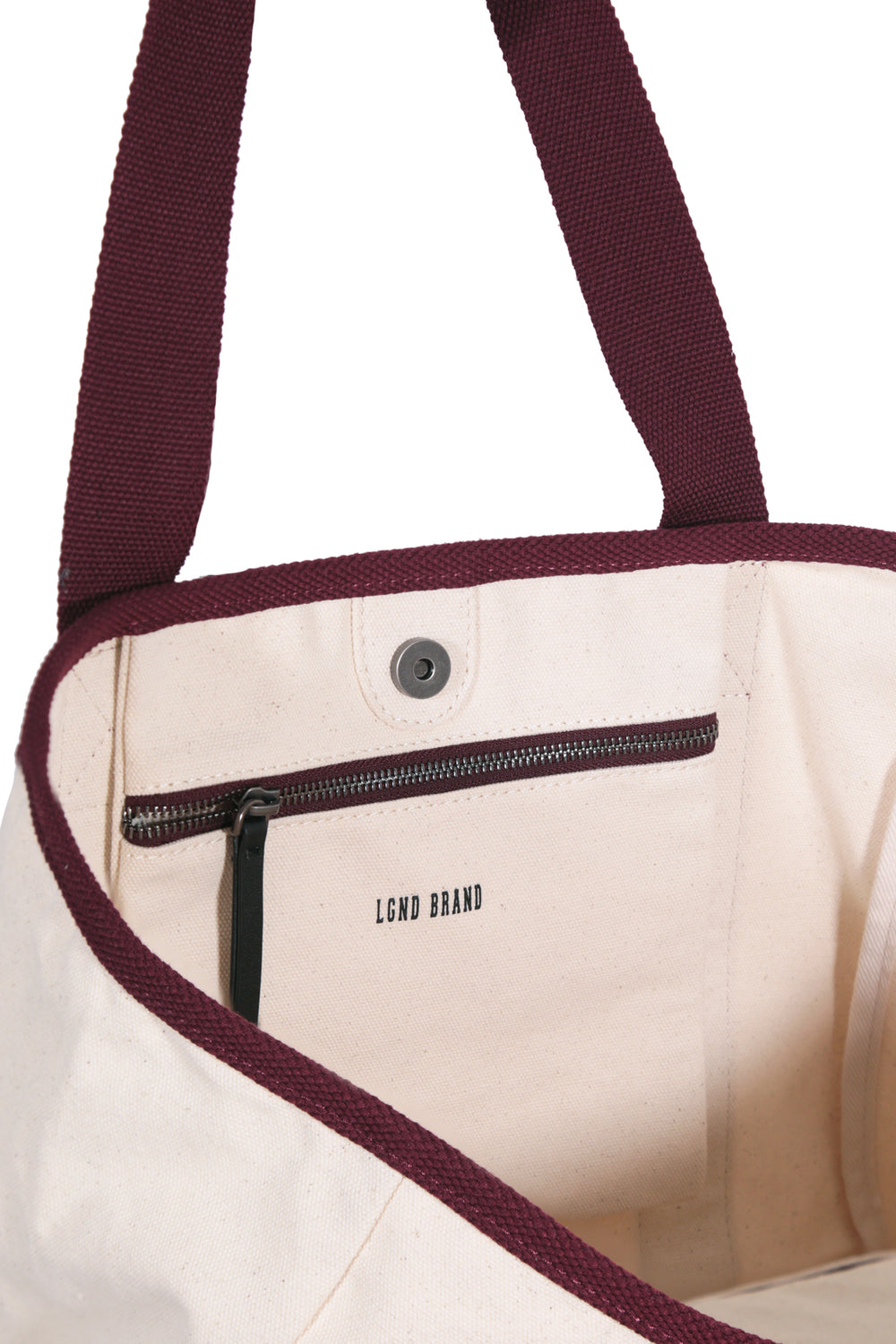 New Canvas Strap Tote Bag Burgundy