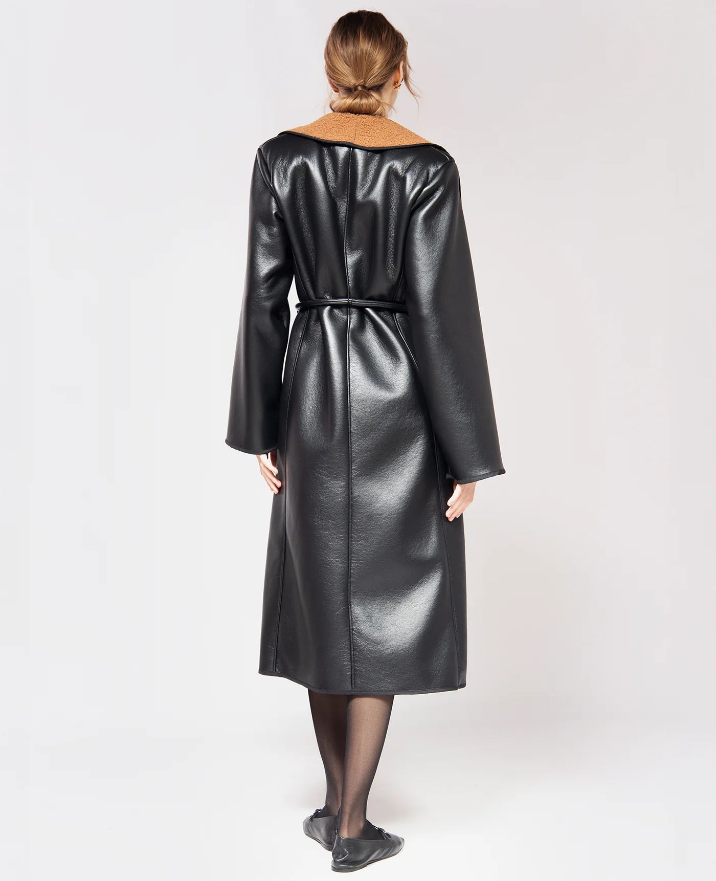 Abrigo Malena Black And Caramel