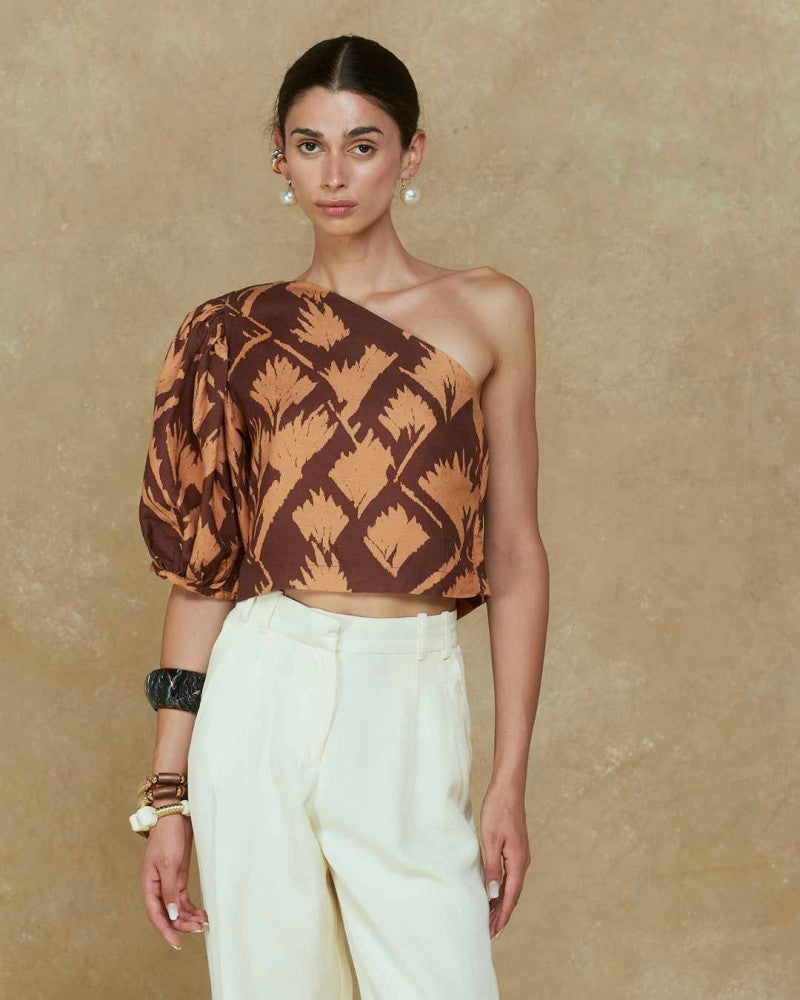 Blusa Caiman Palm Lino