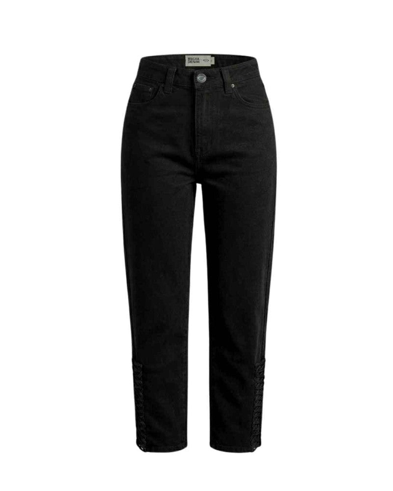 Pantalón Macramé Negro Humo