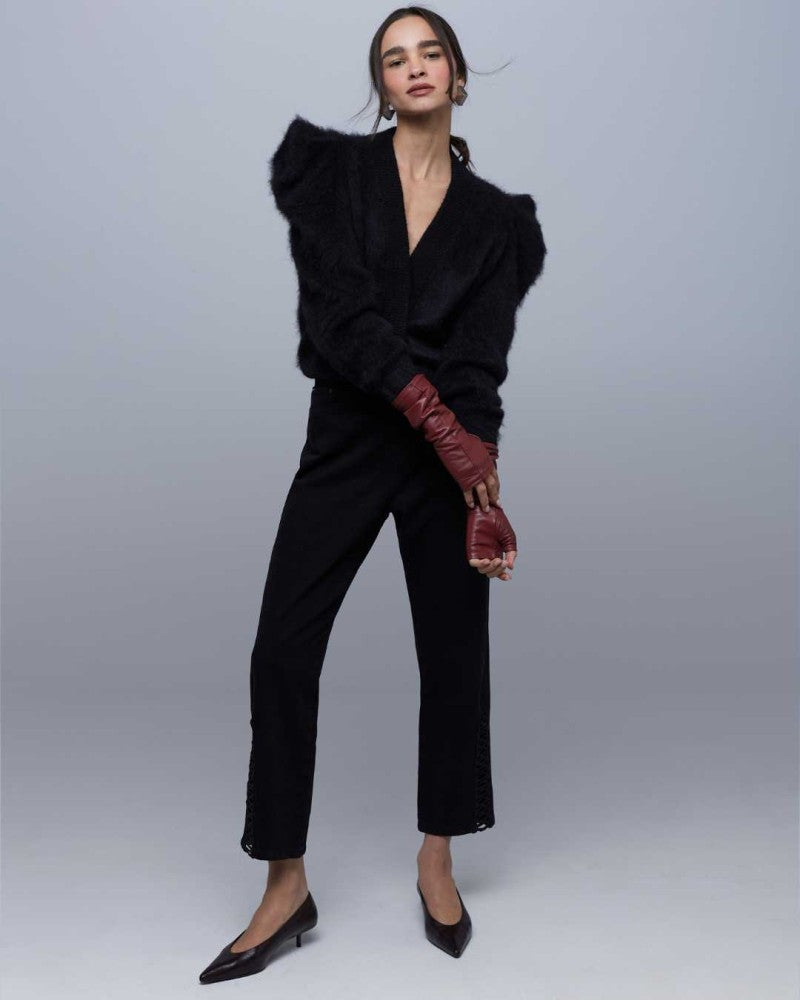 Pantalón Macramé Negro Humo