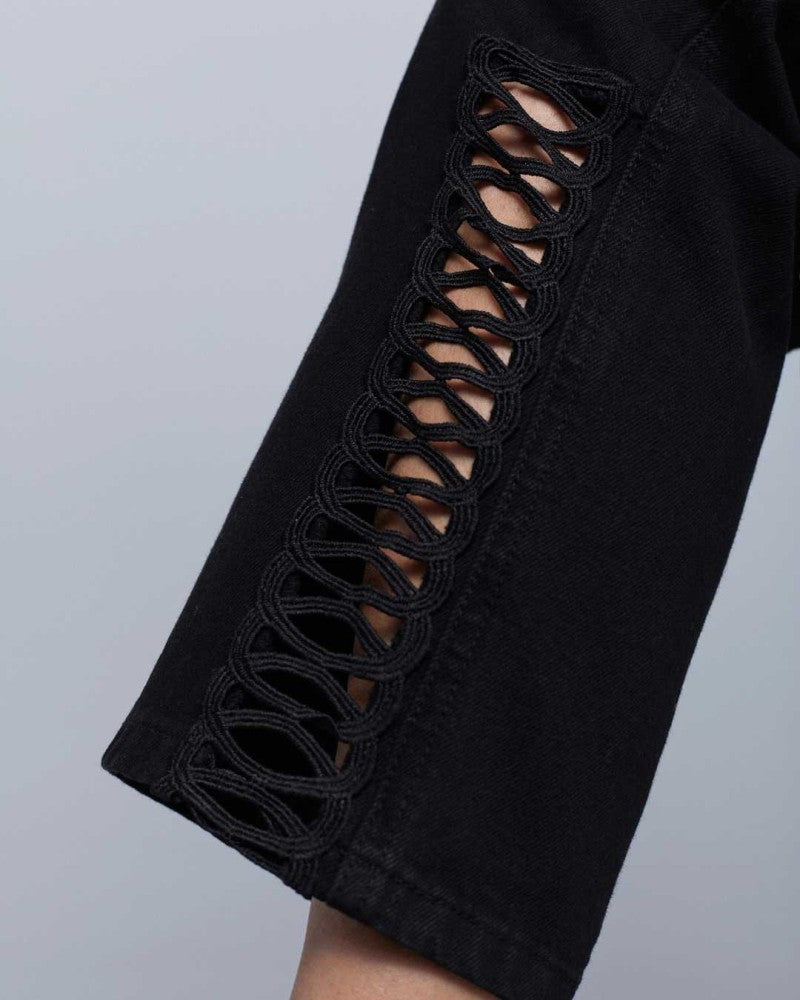 Pantalón Macramé Negro Humo