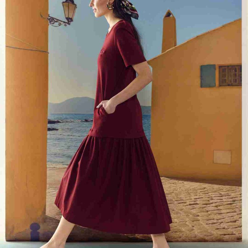 Vestido Cinque Terre Burdeo