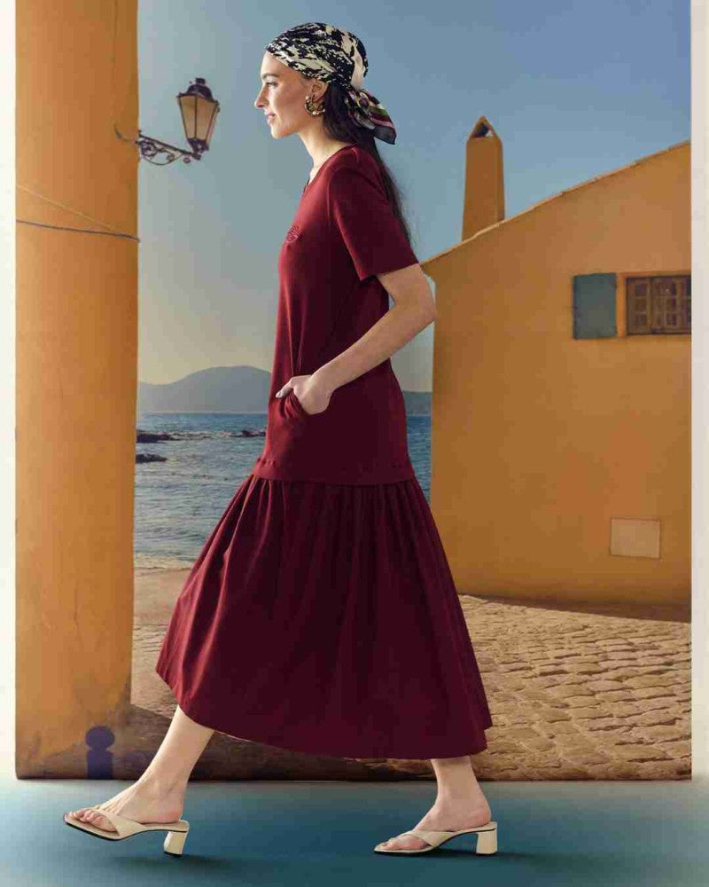 Vestido Cinque Terre Burdeo