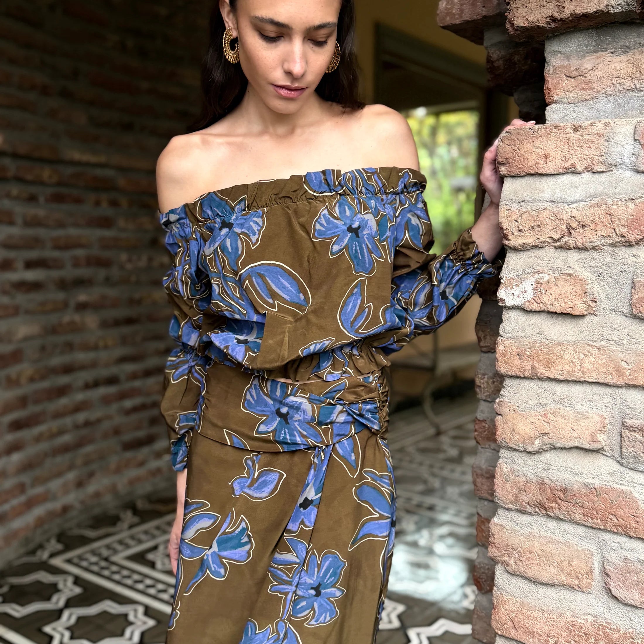 Blusa Carolina Blue Flowers