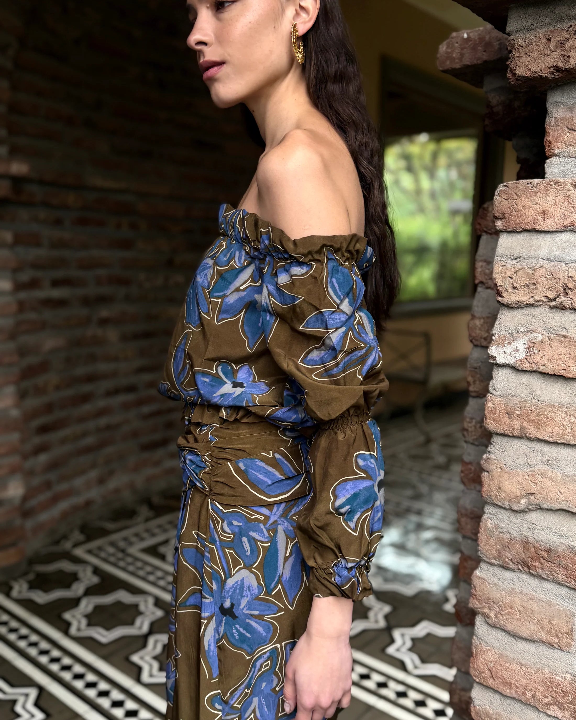 Blusa Carolina Blue Flowers