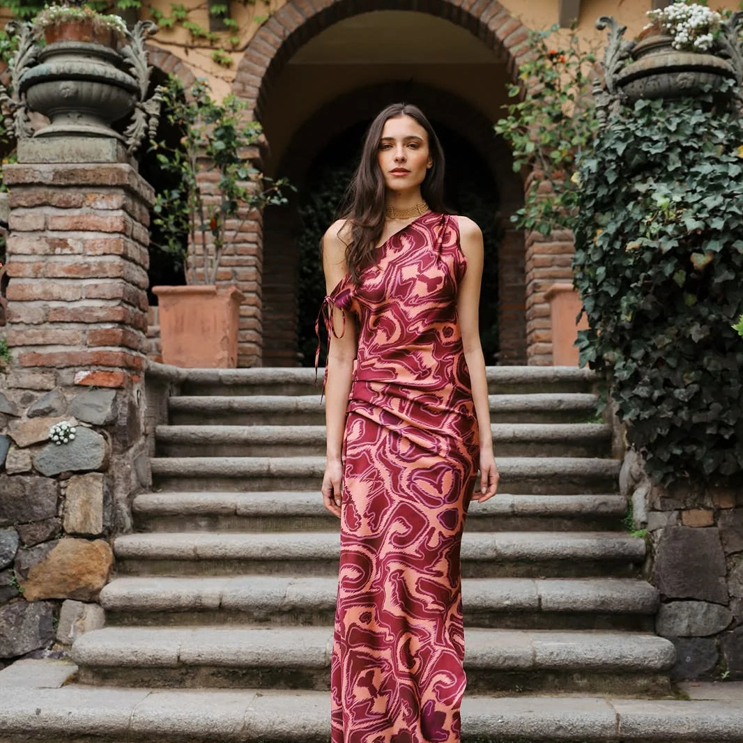 Vestido Moira Abstract Rose