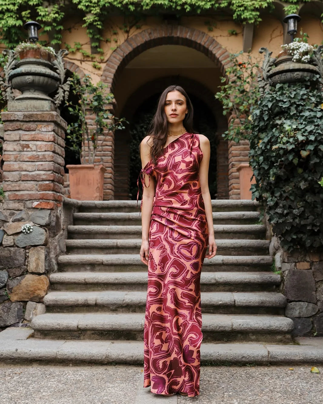 Vestido Moira Abstract Rose