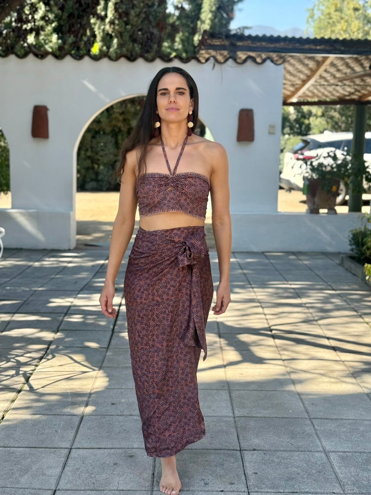 Top Pabilo Capullo Terracota Bordado