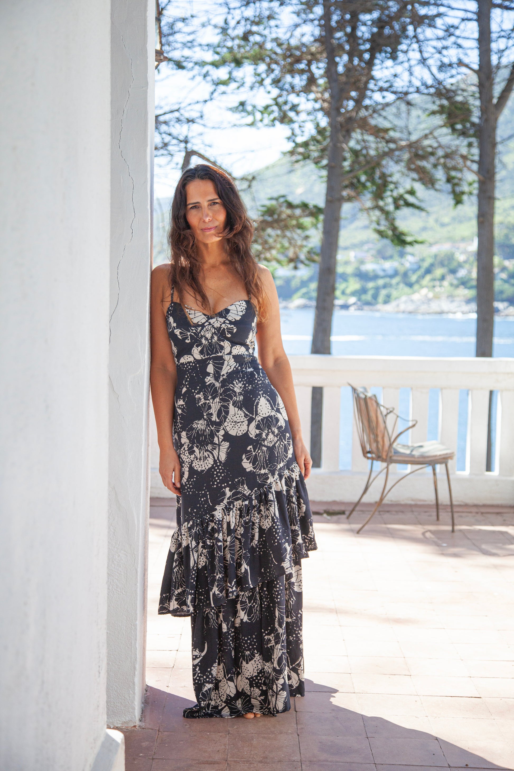 Vestido Flamenco Blanco con Negro