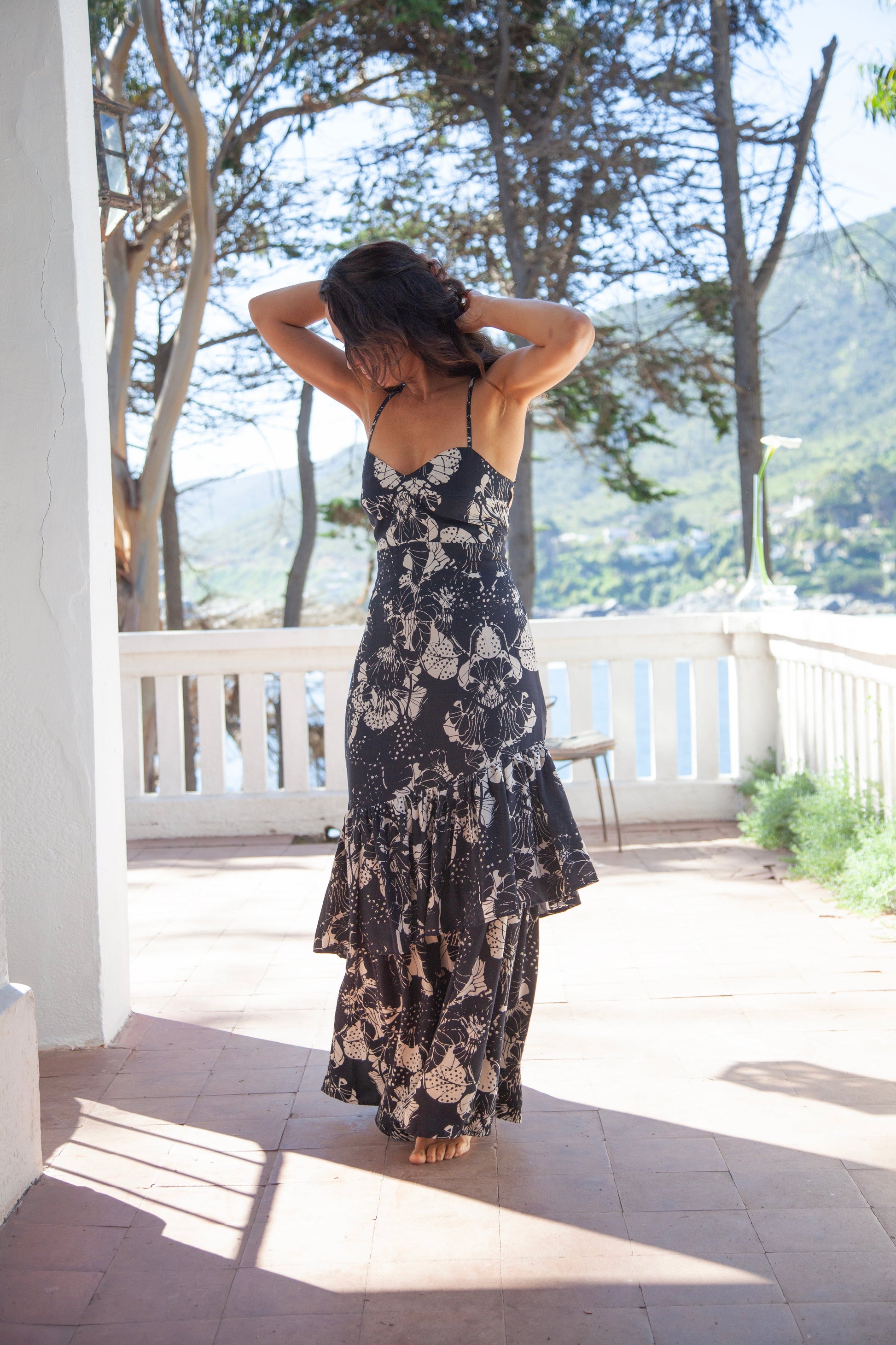 Vestido Flamenco Blanco con Negro