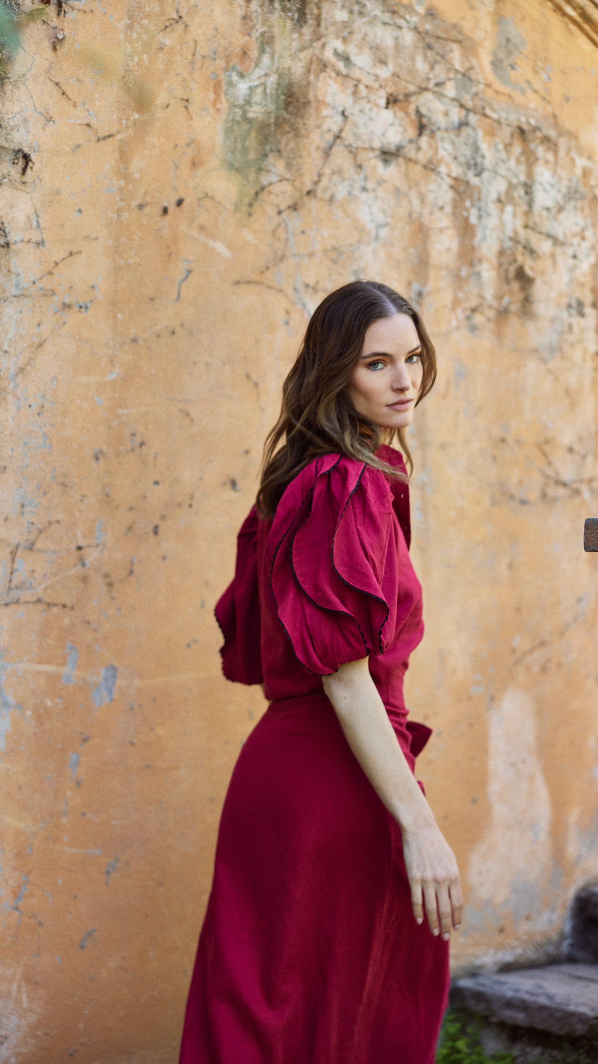 Blusa Leticia Lino Burdeo