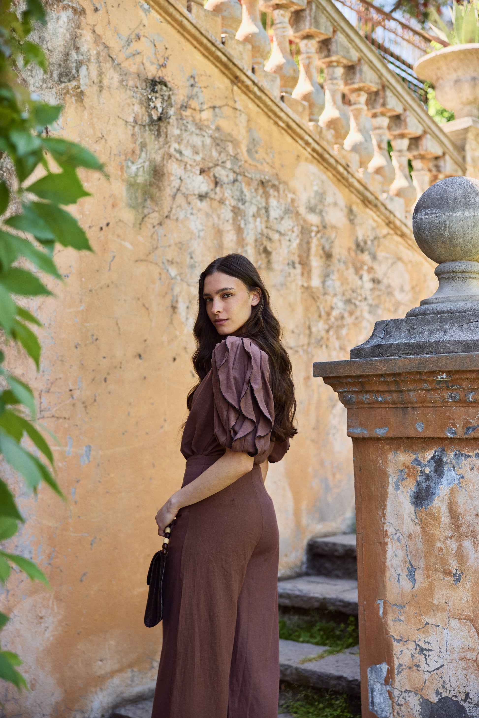 Blusa Leticia Lino Chocolate