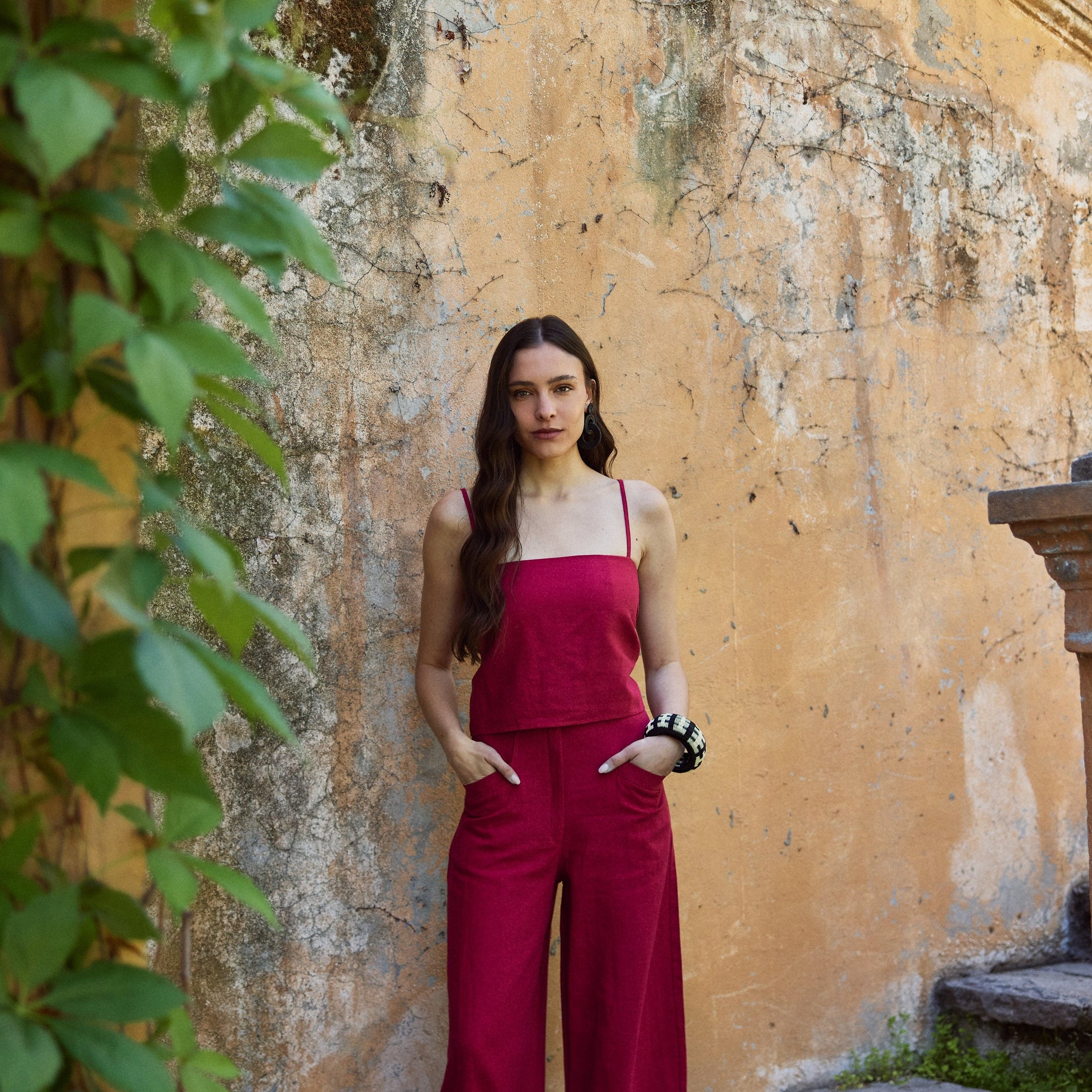 Blusa María Lino Burdeo