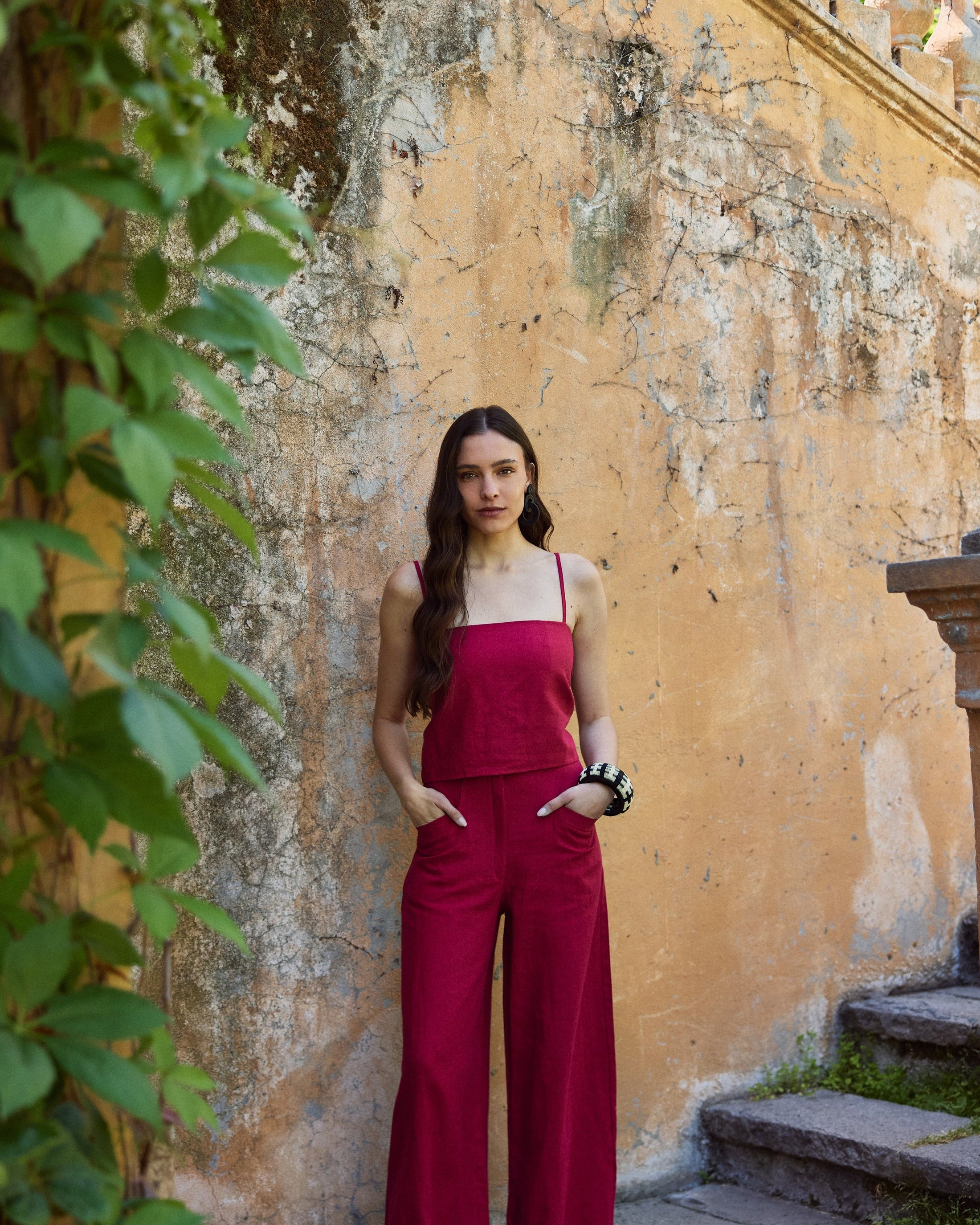 Blusa María Lino Burdeo