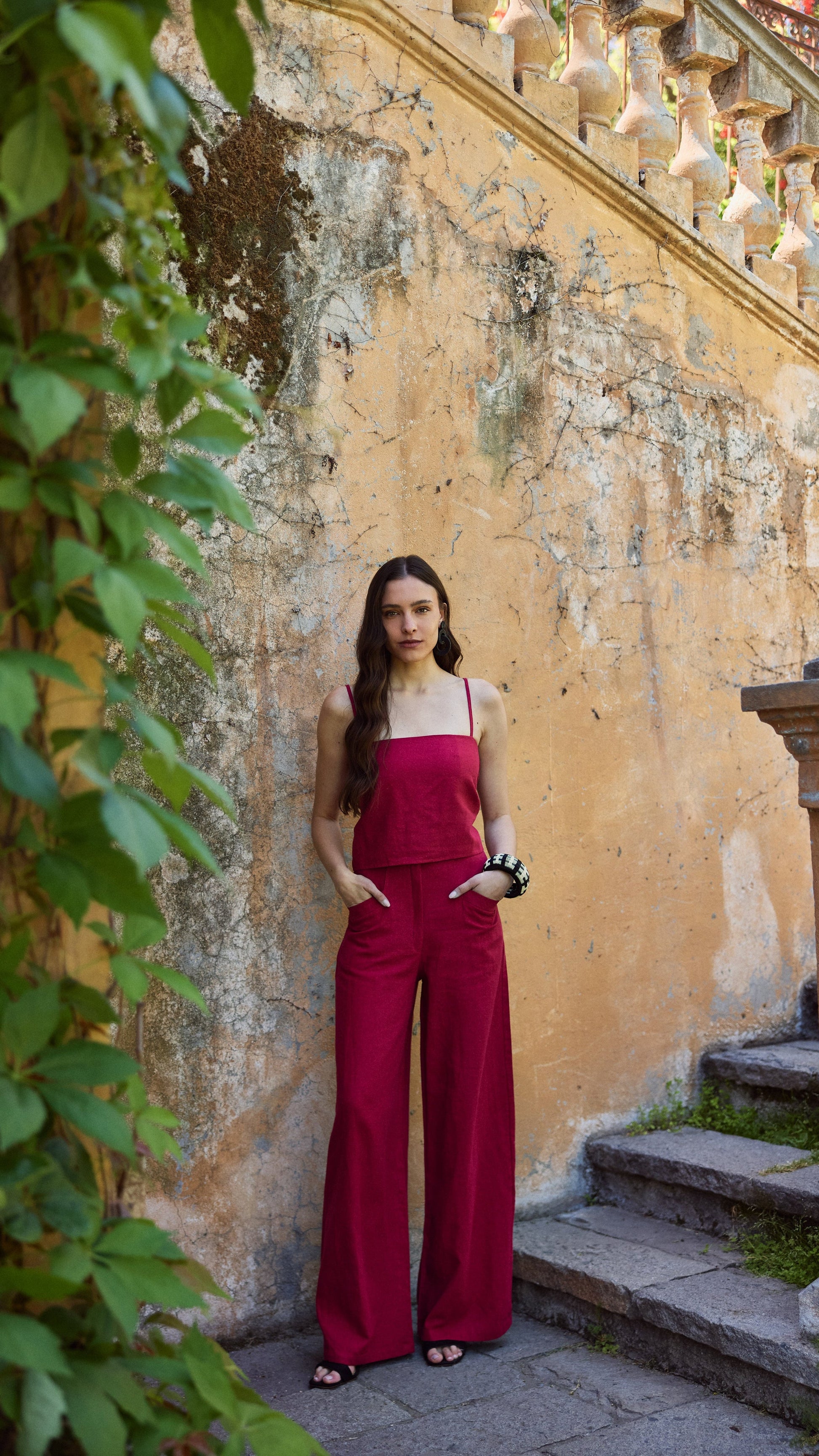 Blusa María Lino Burdeo