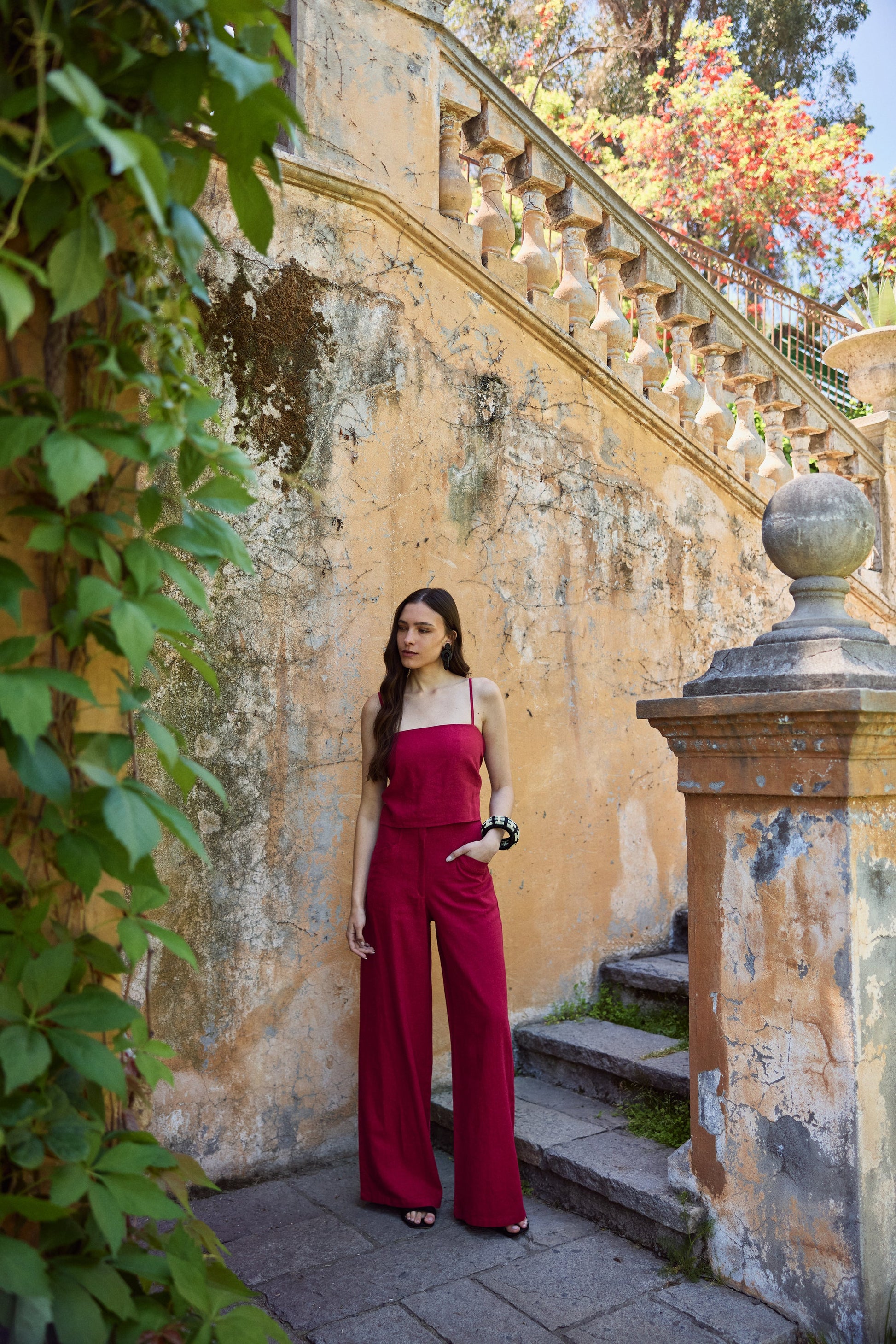 Blusa María Lino Burdeo