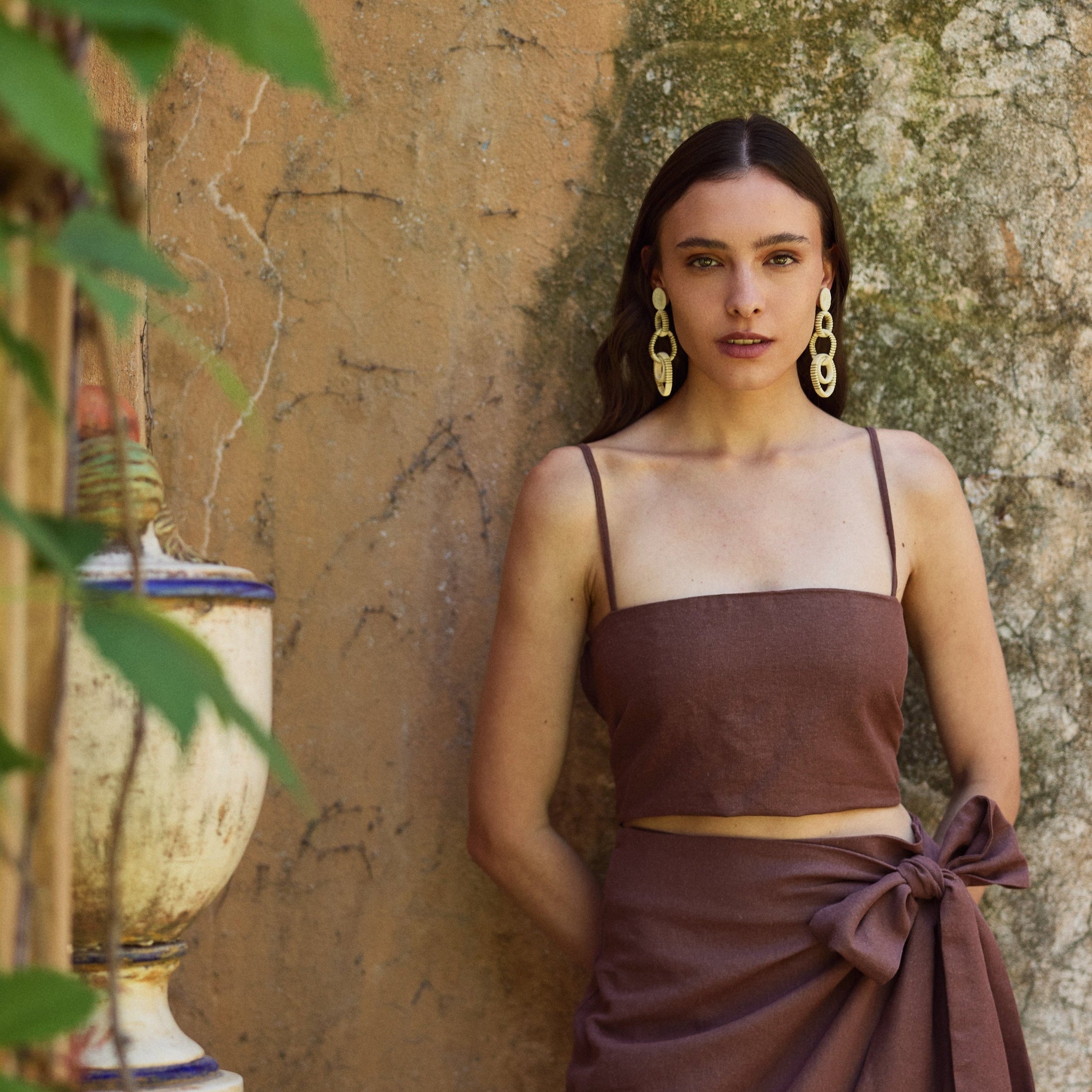 Blusa María Lino Chocolate