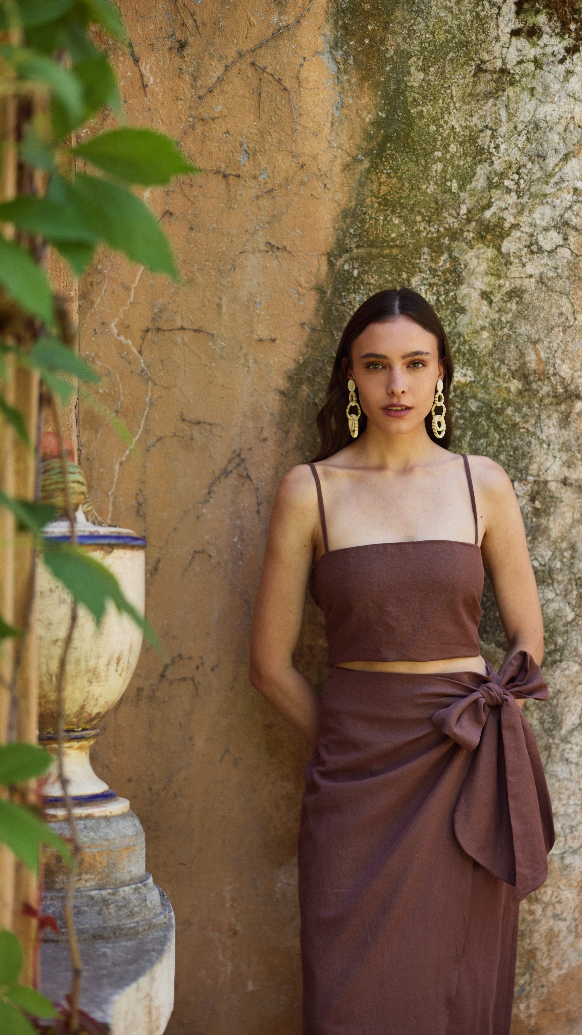 Blusa María Lino Chocolate