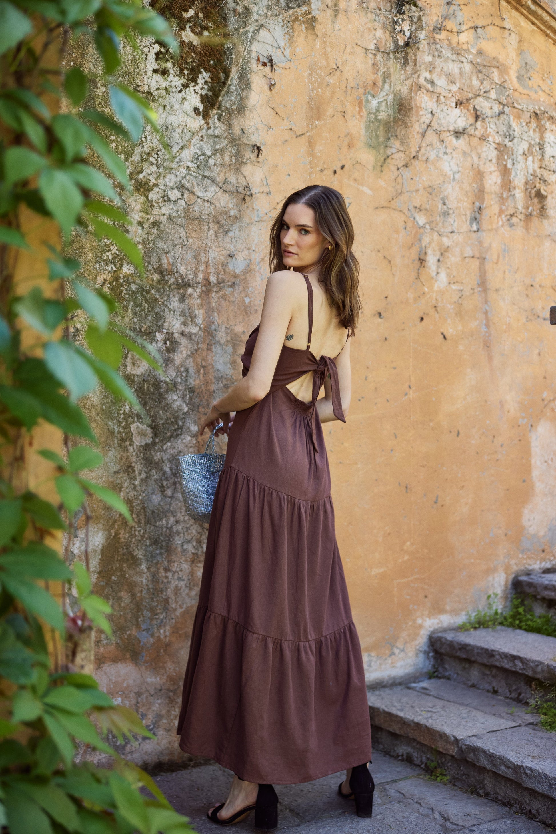 Vestido Camila Lino Chocolate