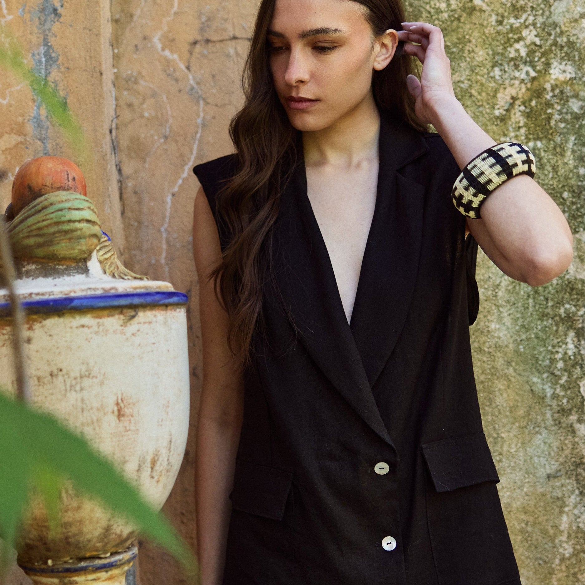 Vestido Renata Lino Negro