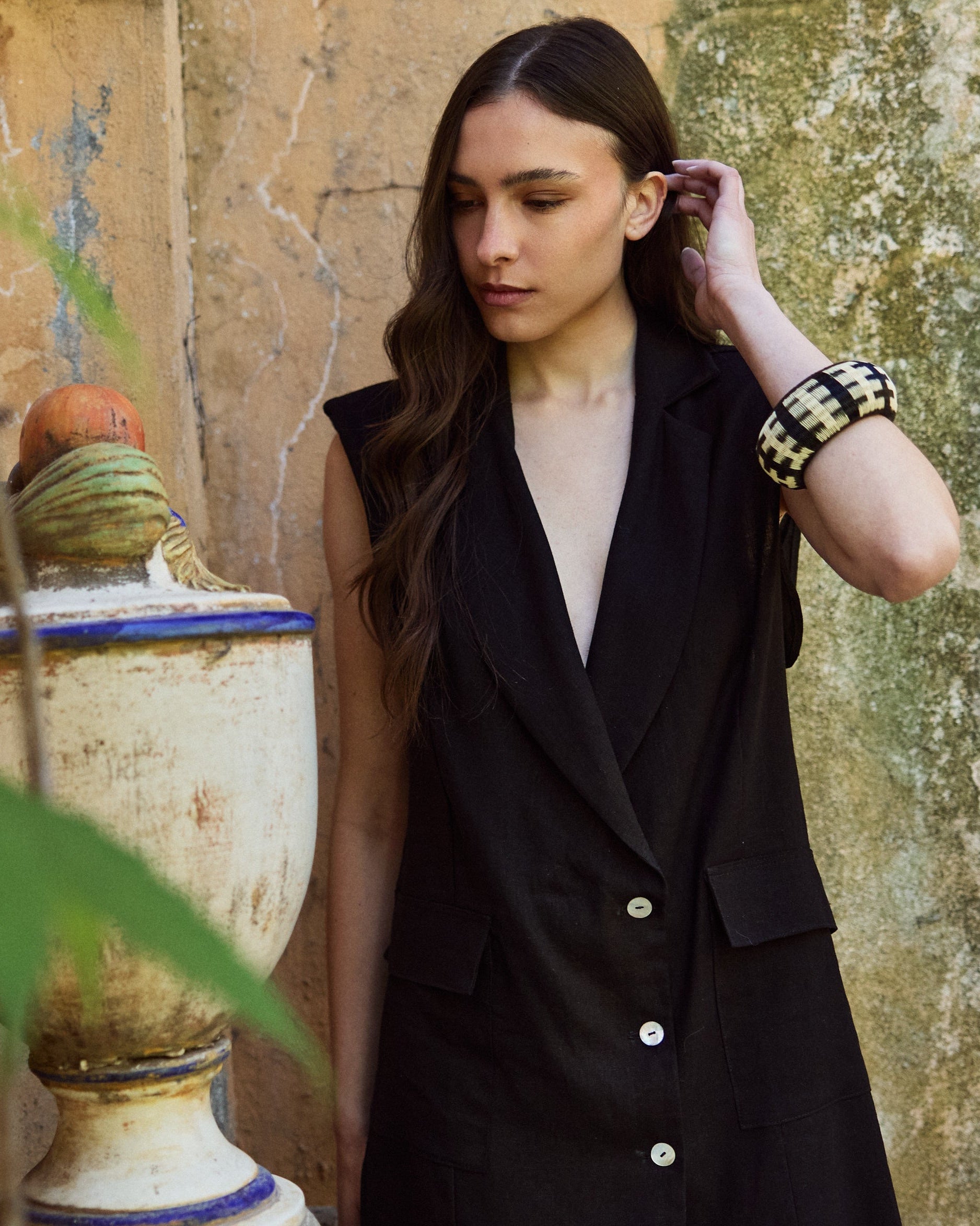 Vestido Renata Lino Negro