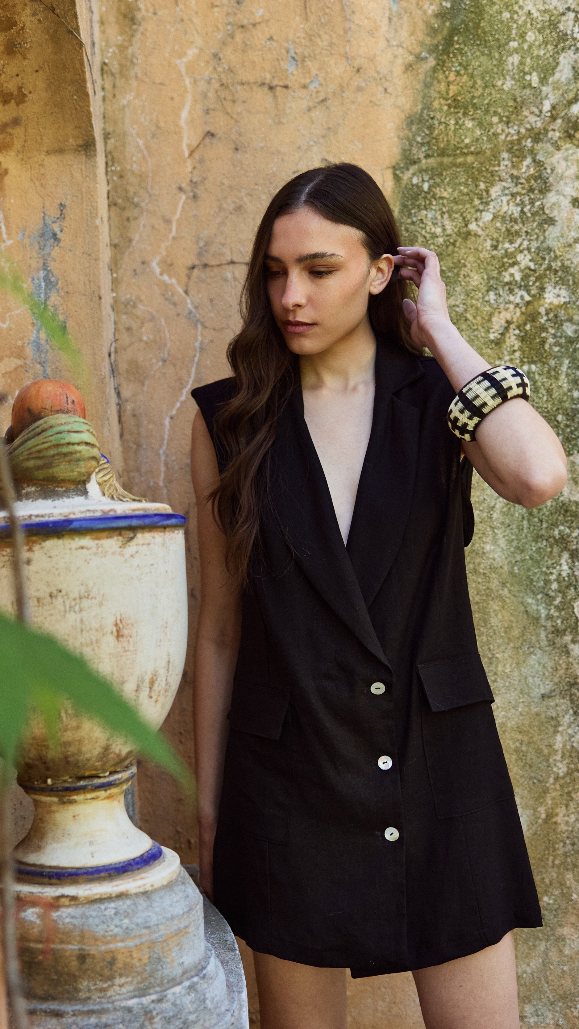 Vestido Renata Lino Negro