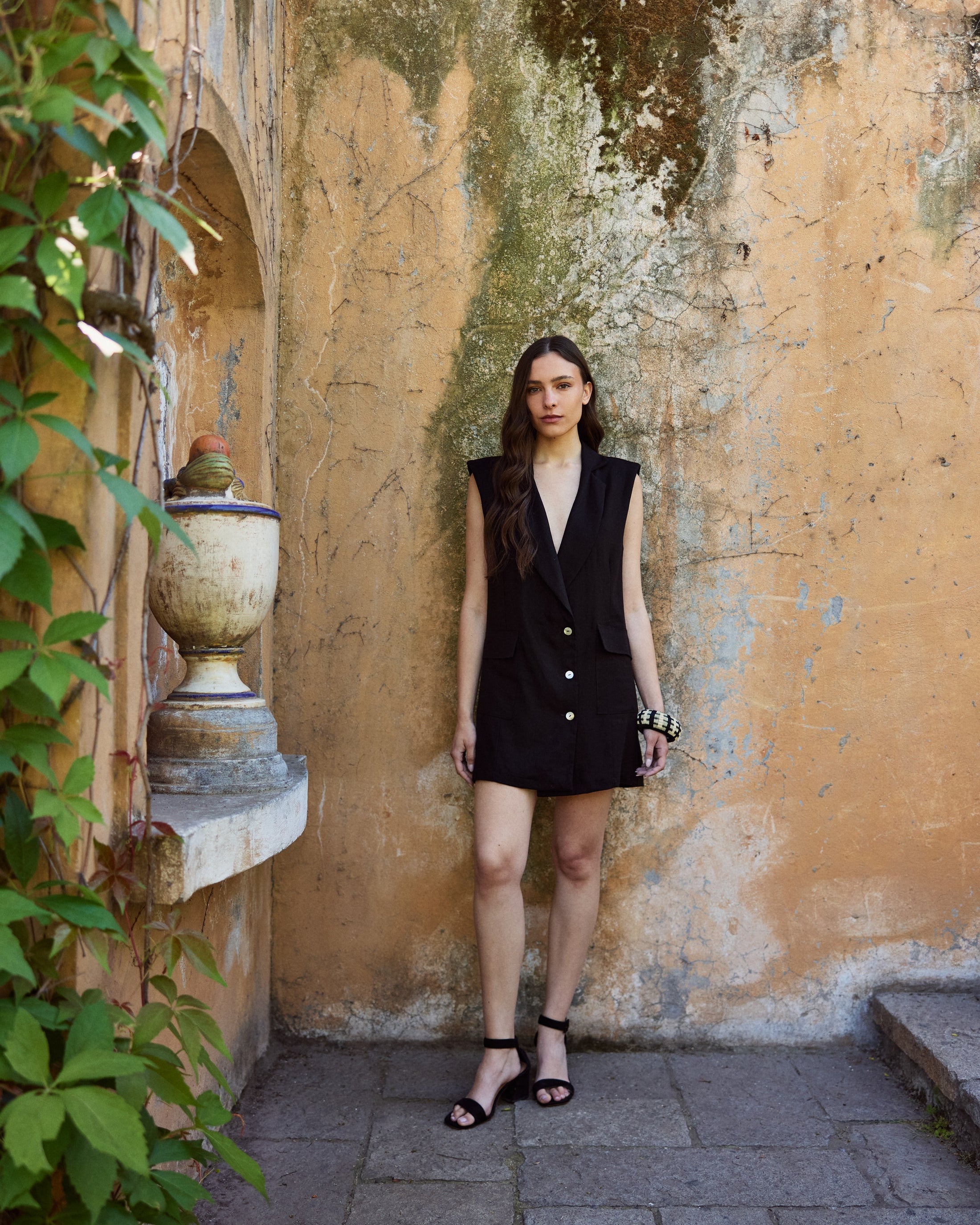 Vestido Renata Lino Negro