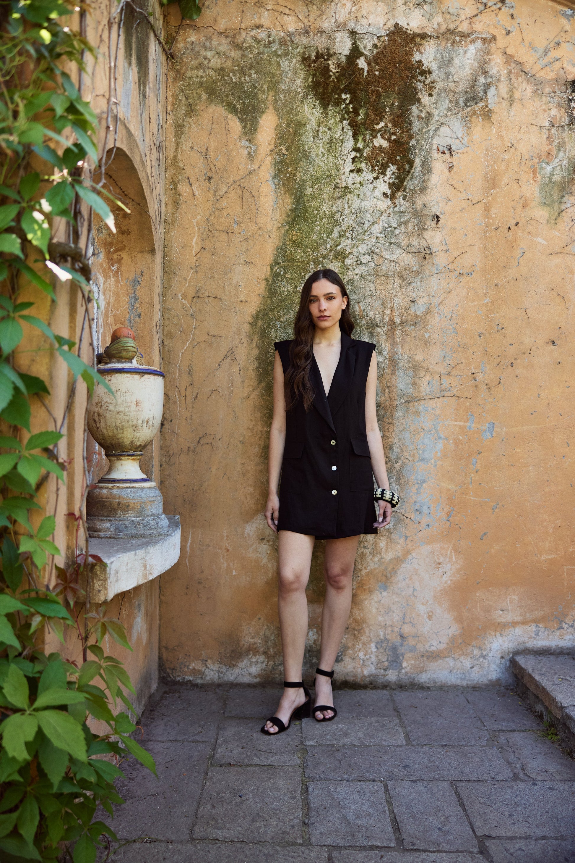 Vestido Renata Lino Negro