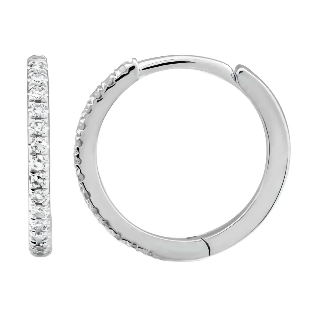 Mini Argollas Brillantes S Oro Blanco