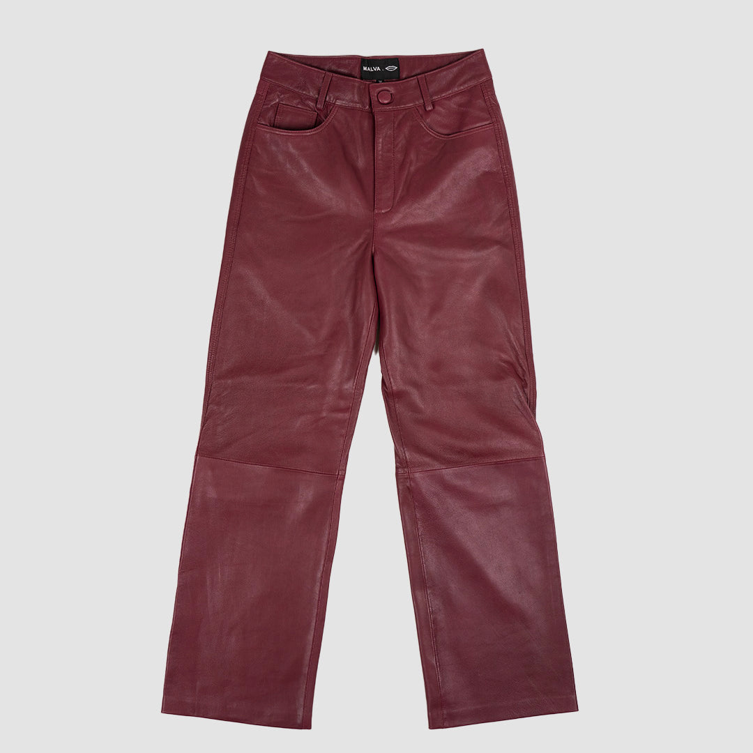 Pantalón Bobby Cuero Burdeo