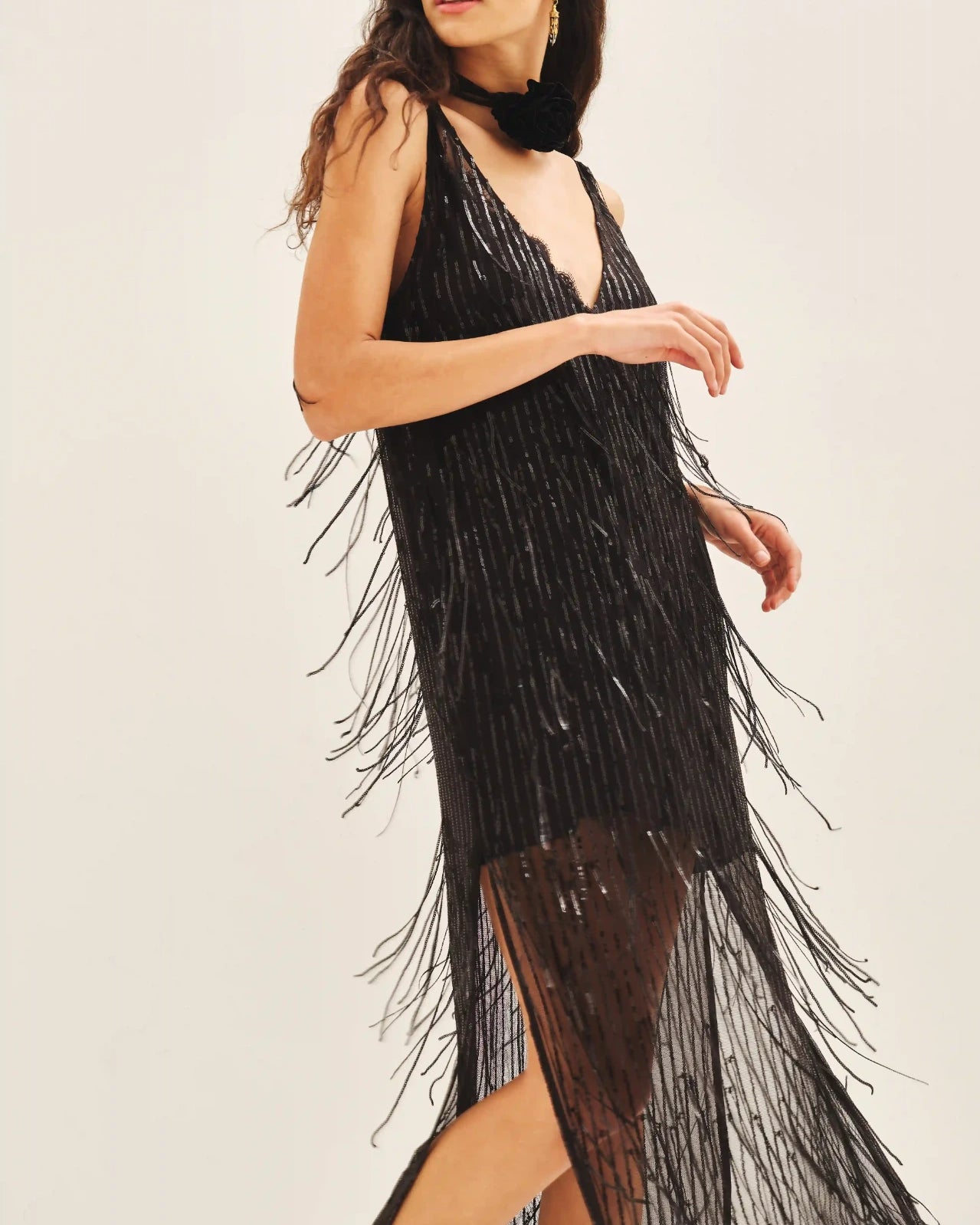 Vestido Sequins Fringes