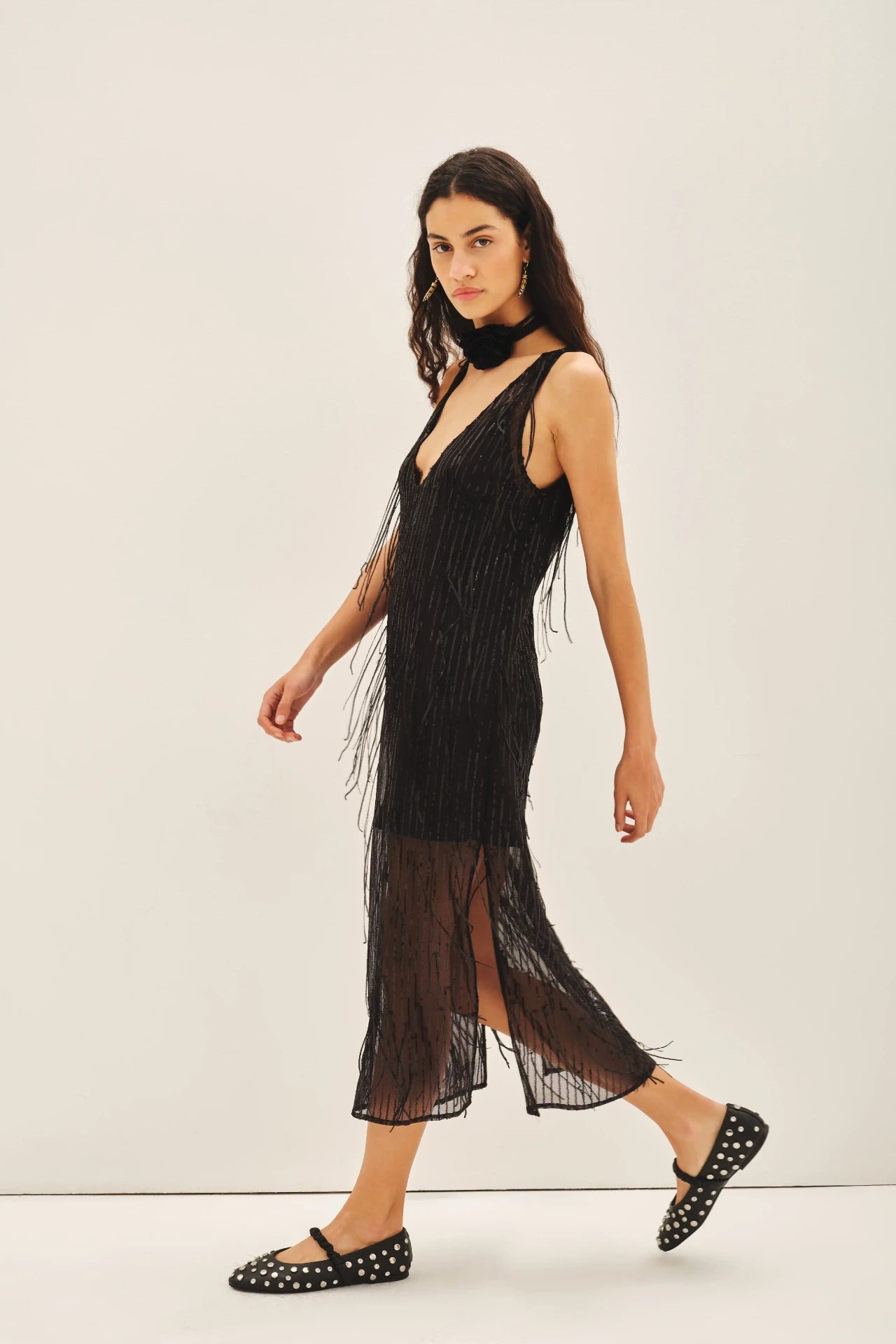 Vestido Sequins Fringes