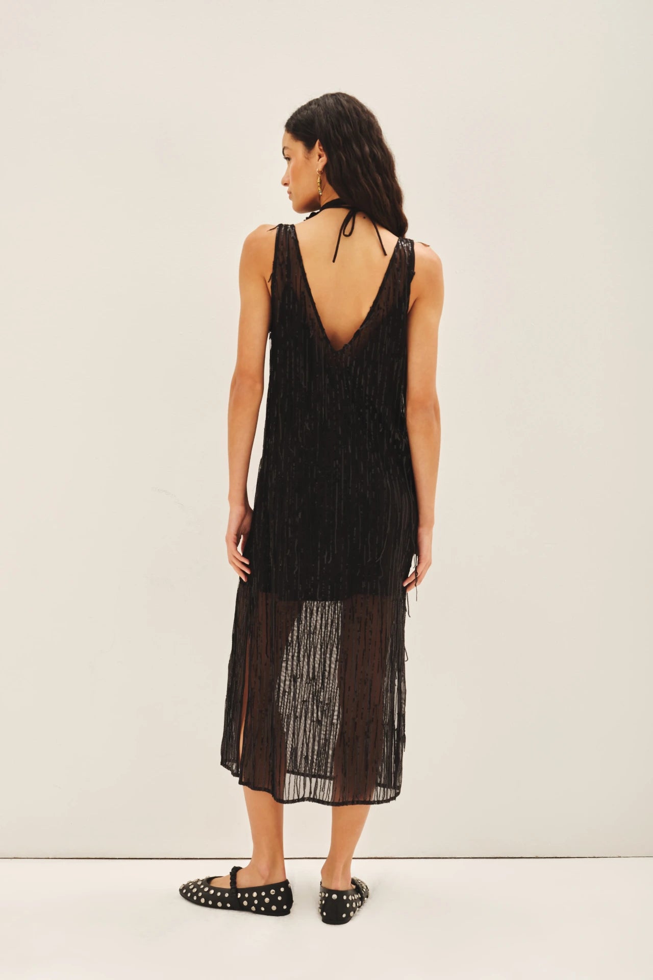 Vestido Sequins Fringes