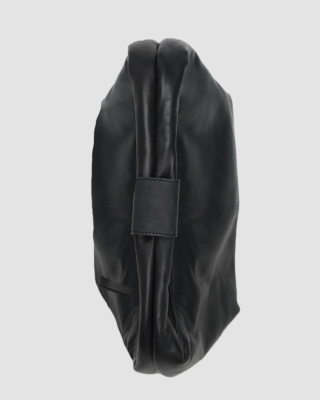 Round Hobo Black Leather Bag