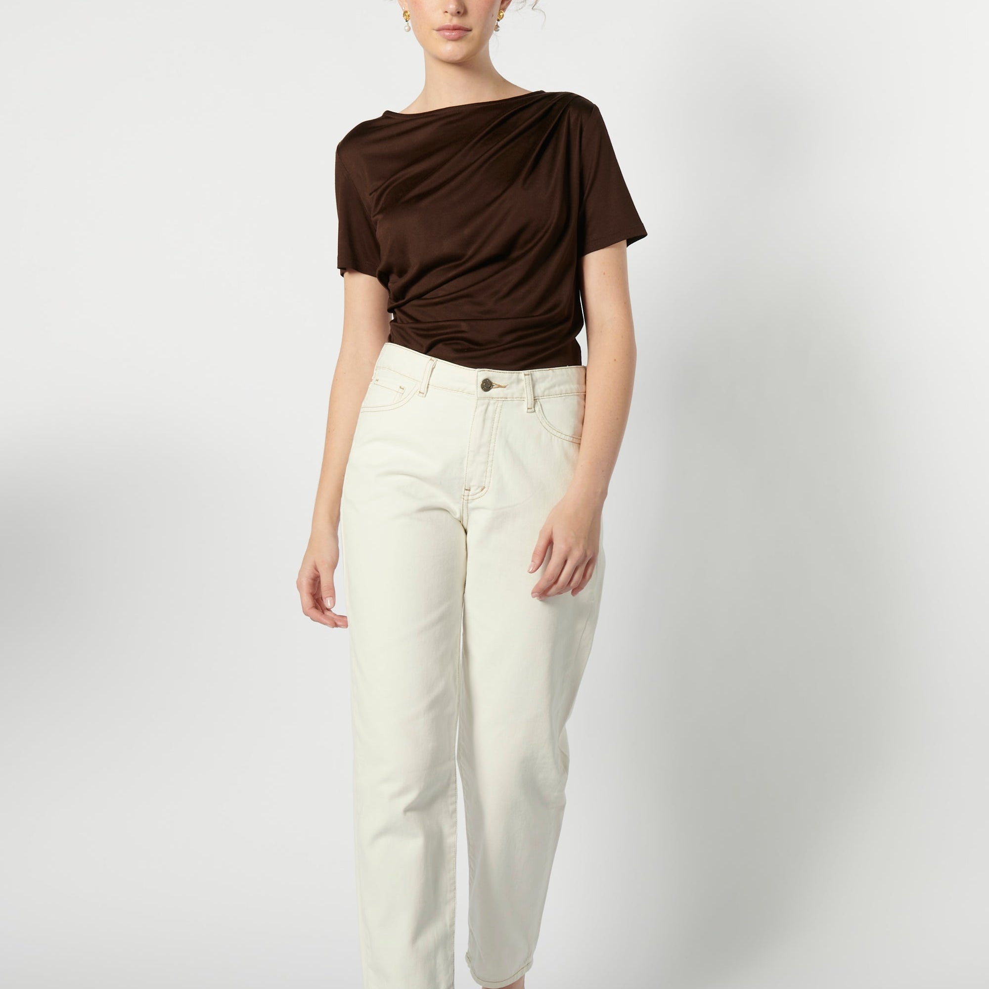 Jeans Mom Fit Blanco