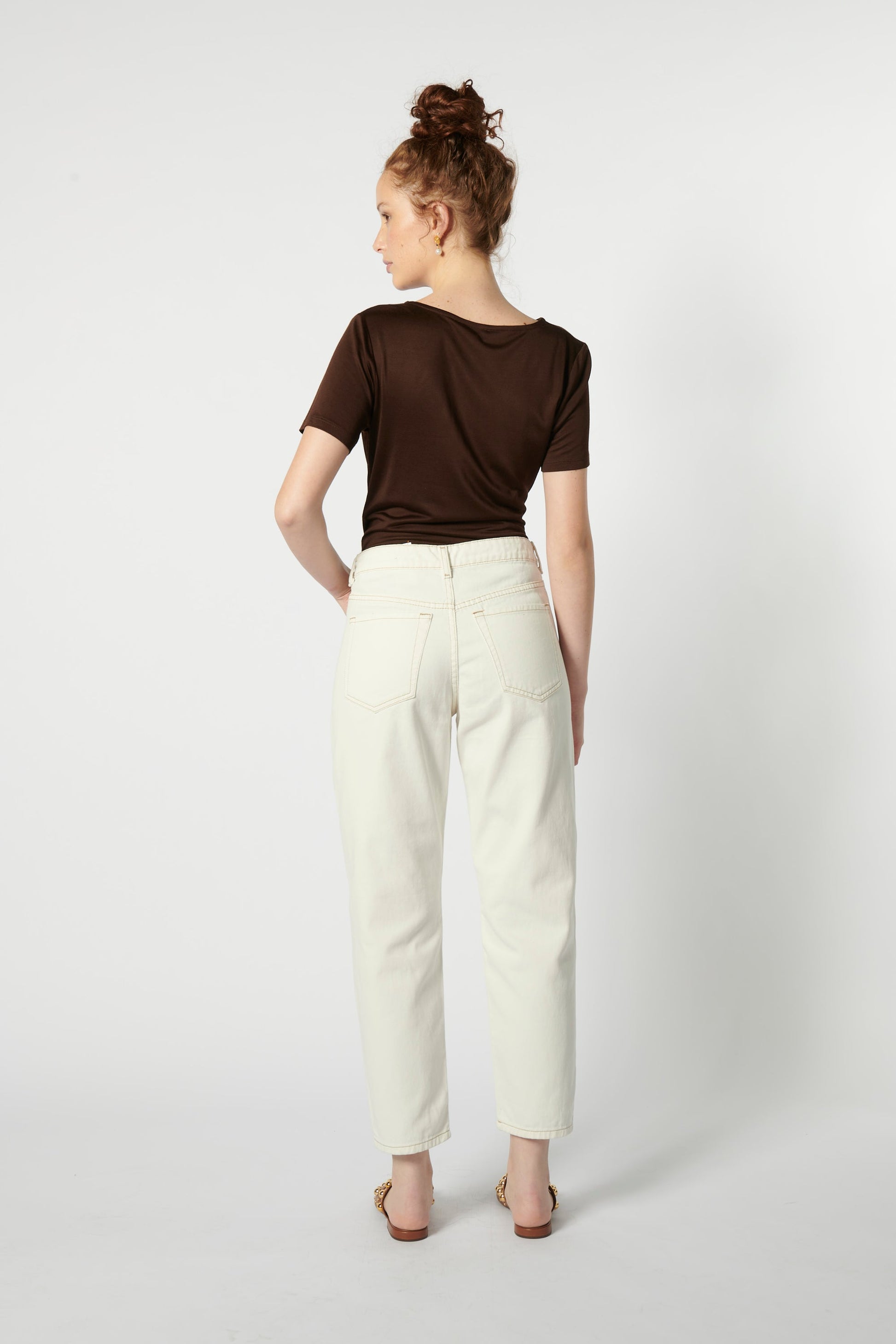 Jeans Mom Fit Blanco