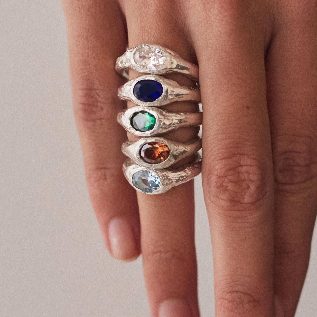 Core Lava Ring Silver — Brown