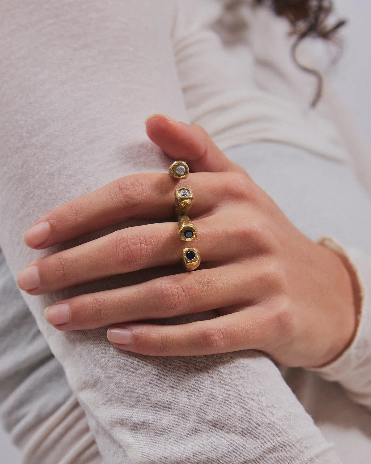 Dual Lava Ring Gold — Blue