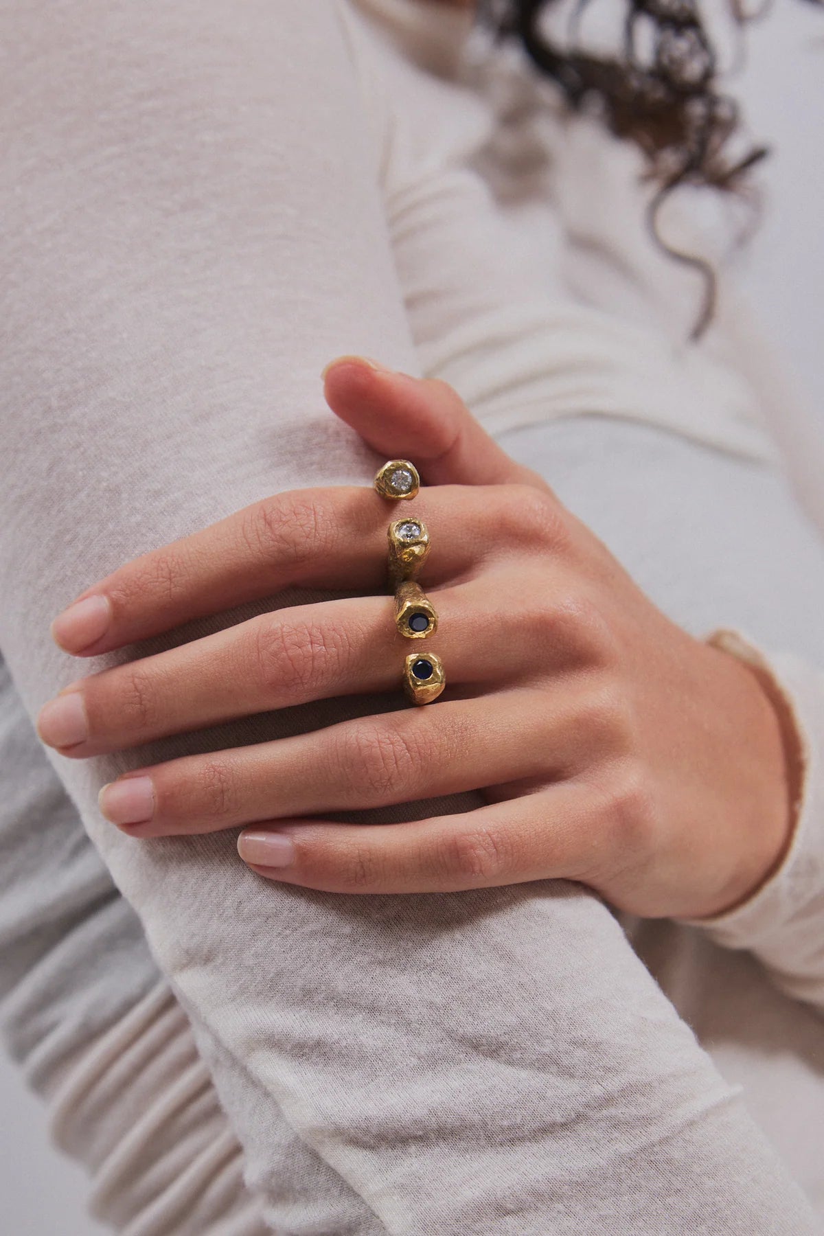 Dual Lava Ring Gold — Blue