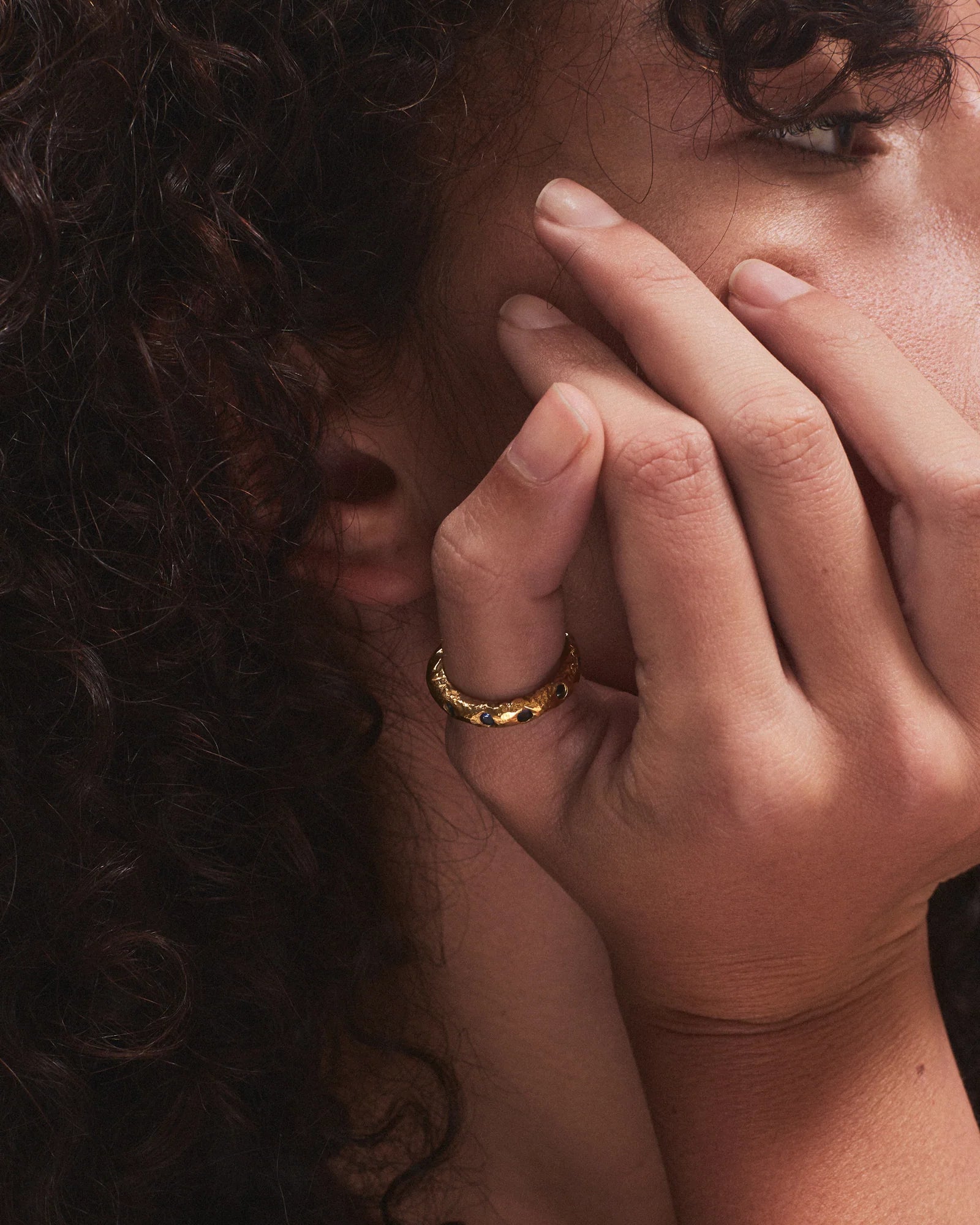 Whisper Lava Ring Gold — White