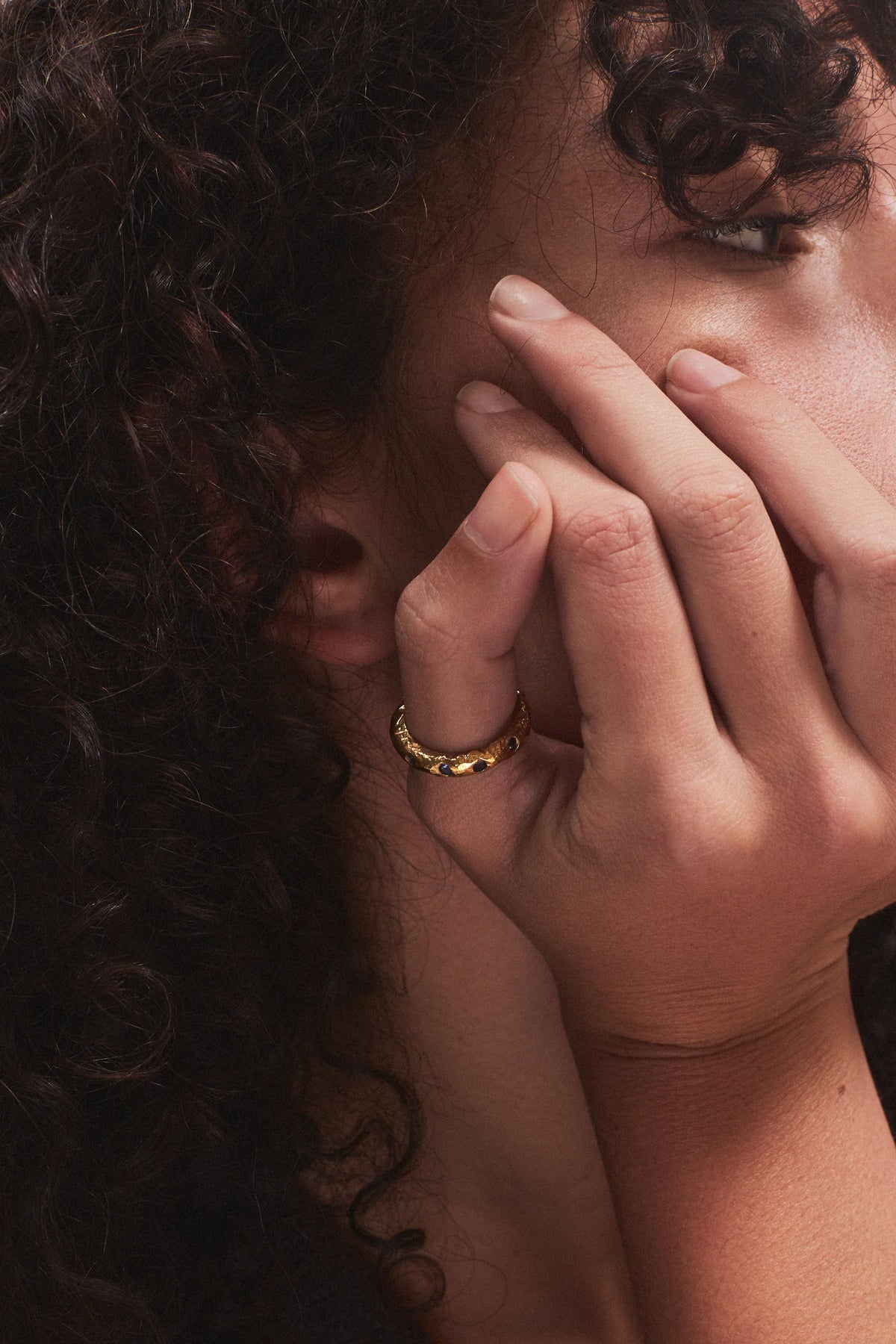 Whisper Lava Ring Gold — White