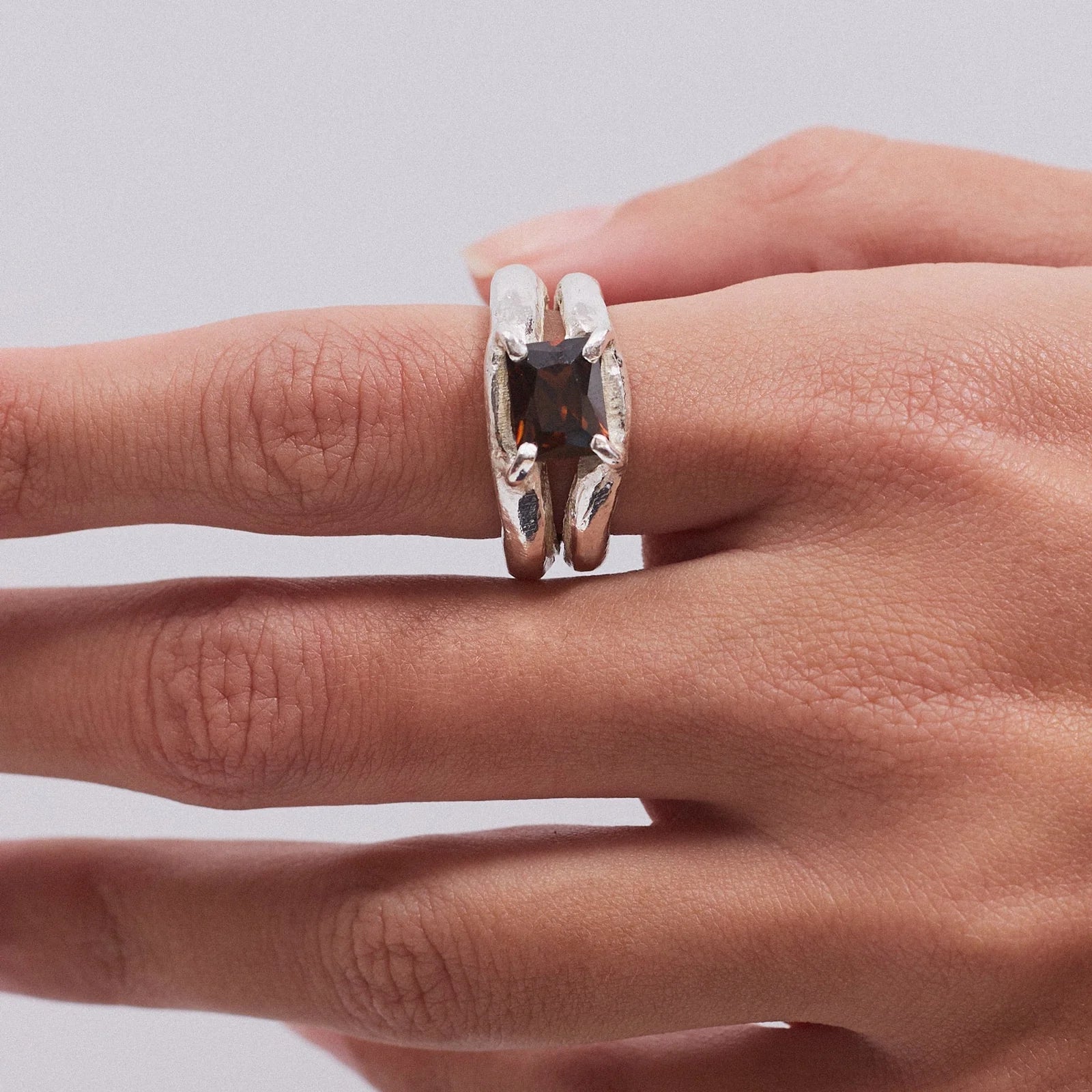 The Ring Amber Silver