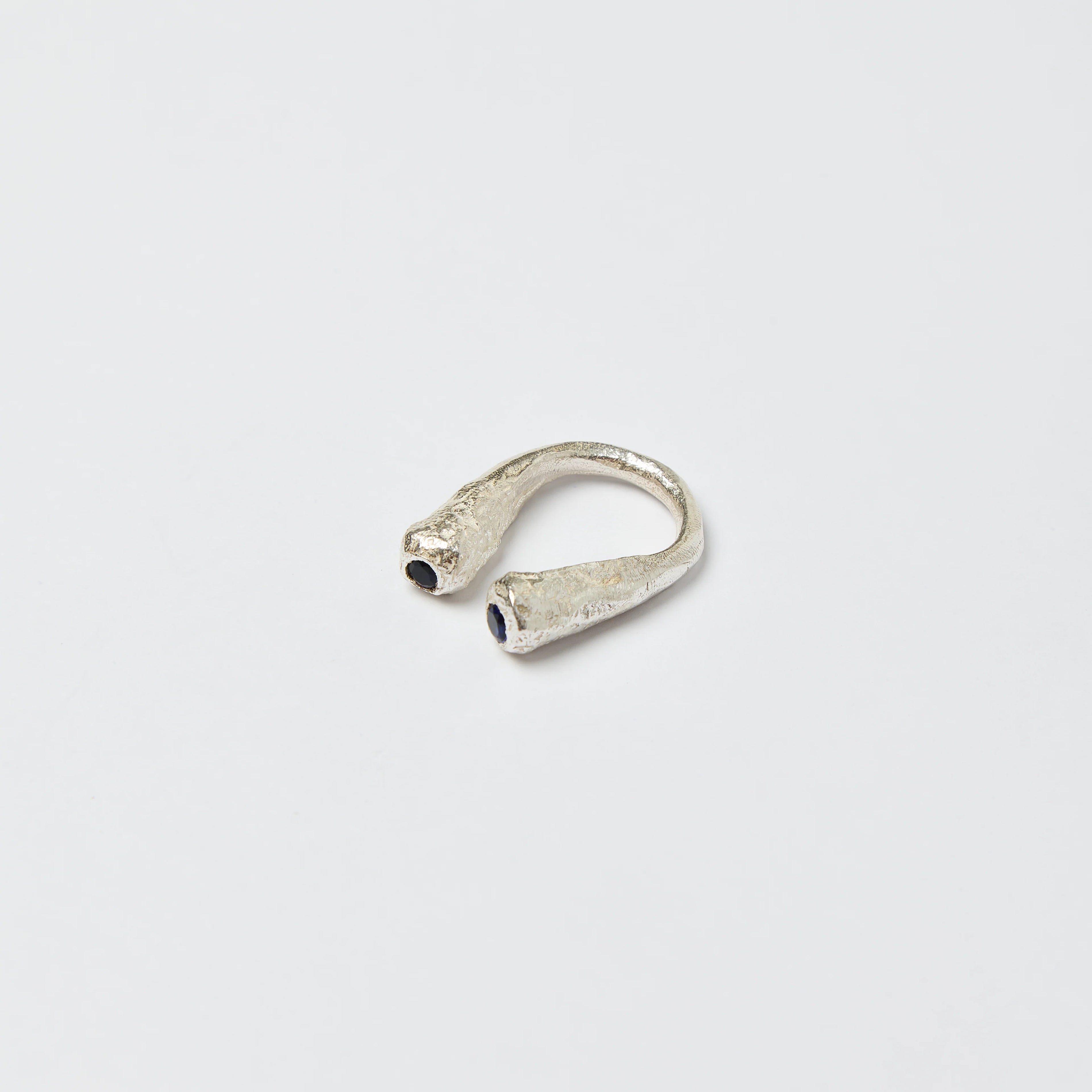 Dual Lava Ring (Blue) Silver