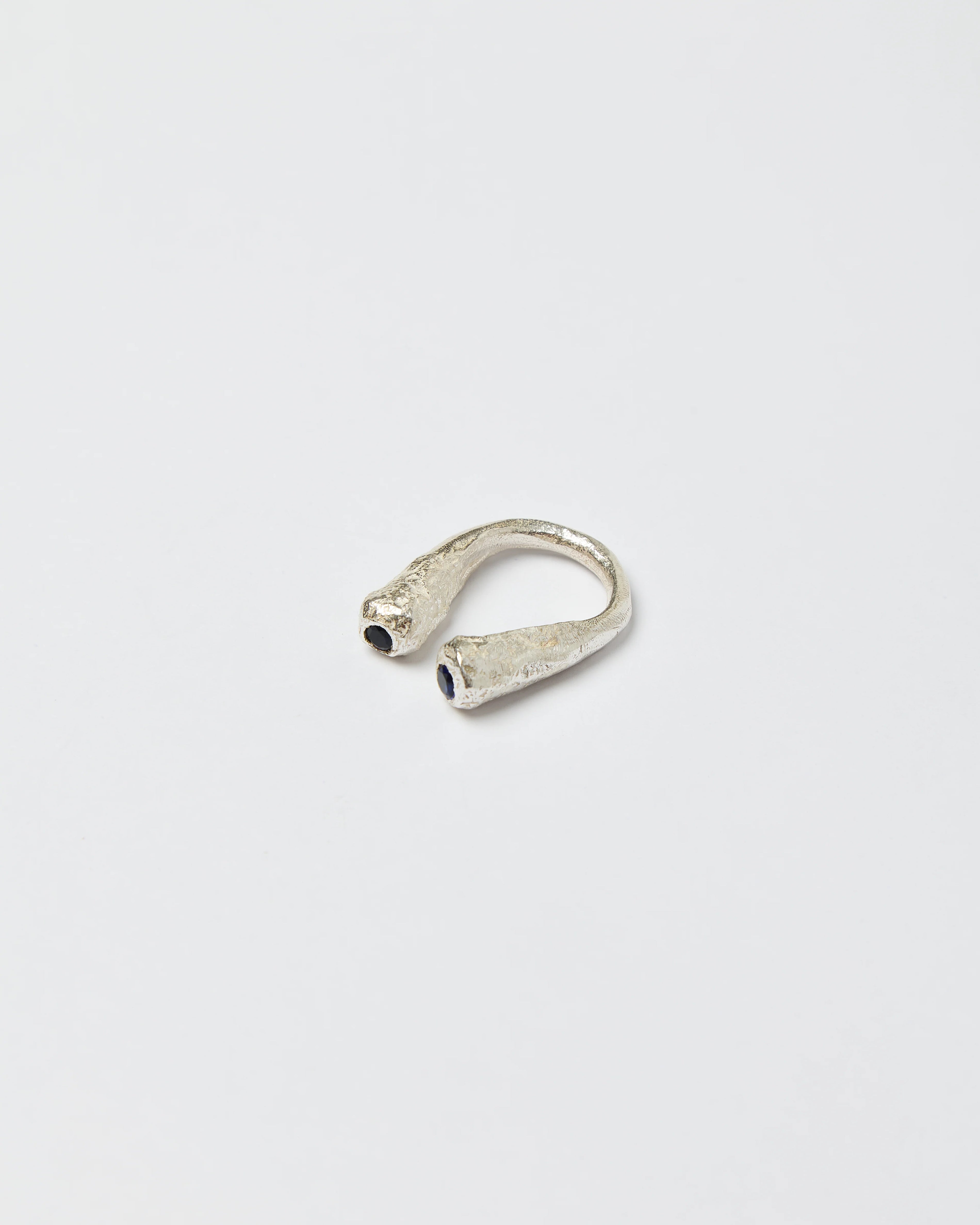 Dual Lava Ring (Blue) Silver