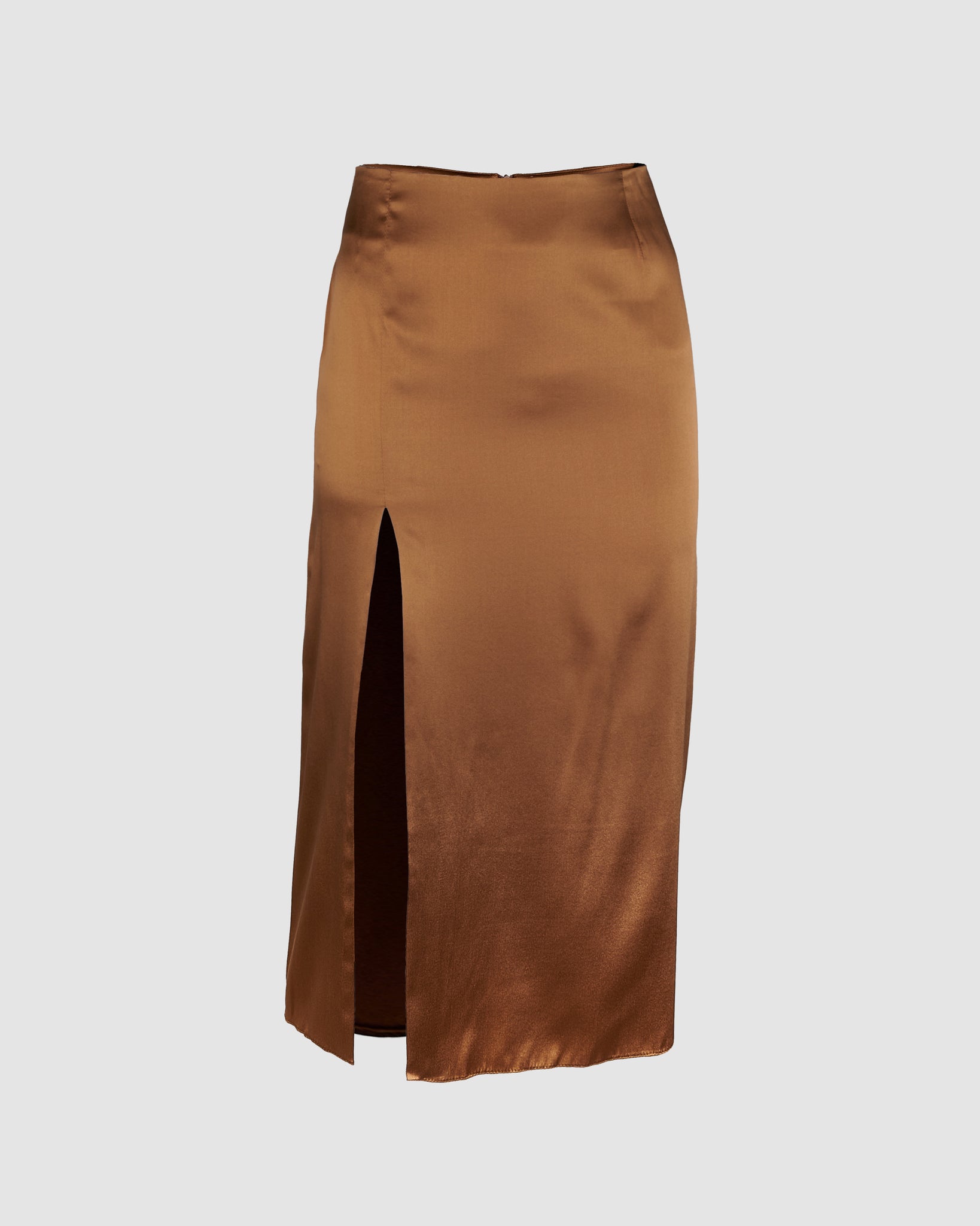 0036 Brown Silk Skirt