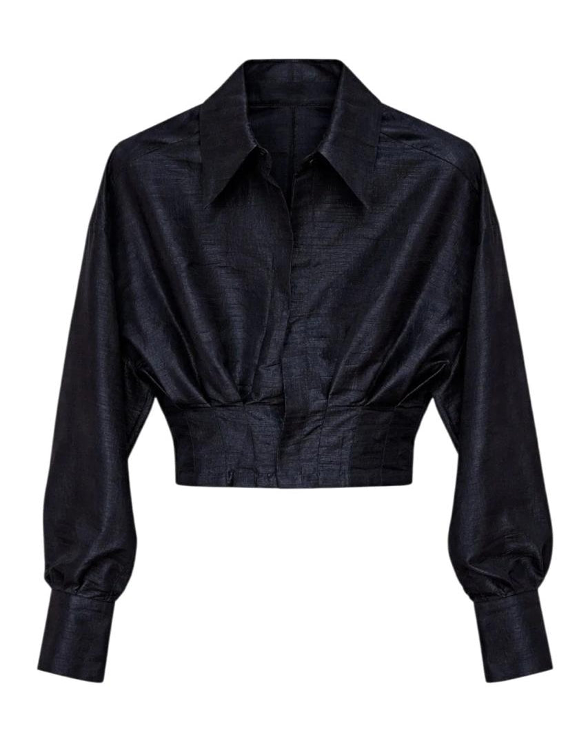 Camisa Seda Negra