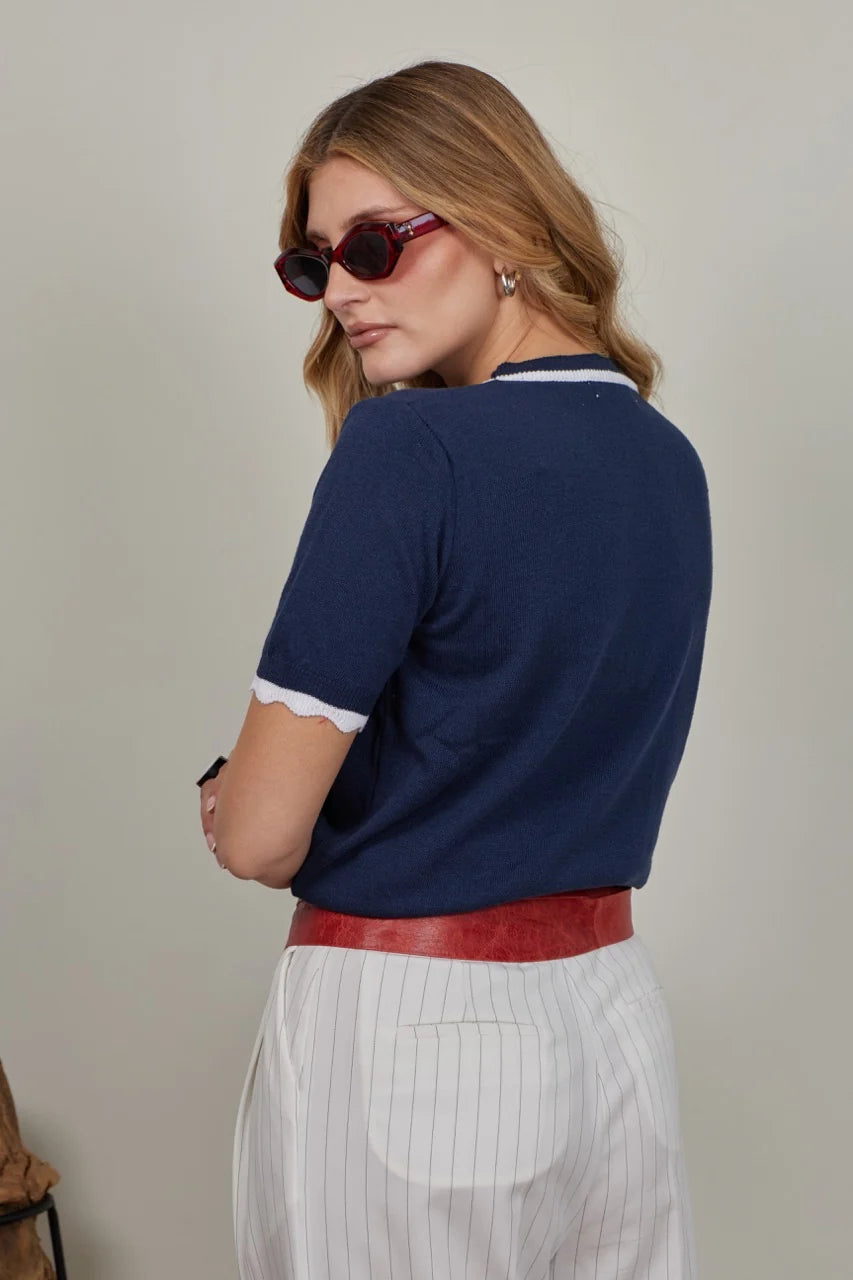 Polera Tejida Brera Azul